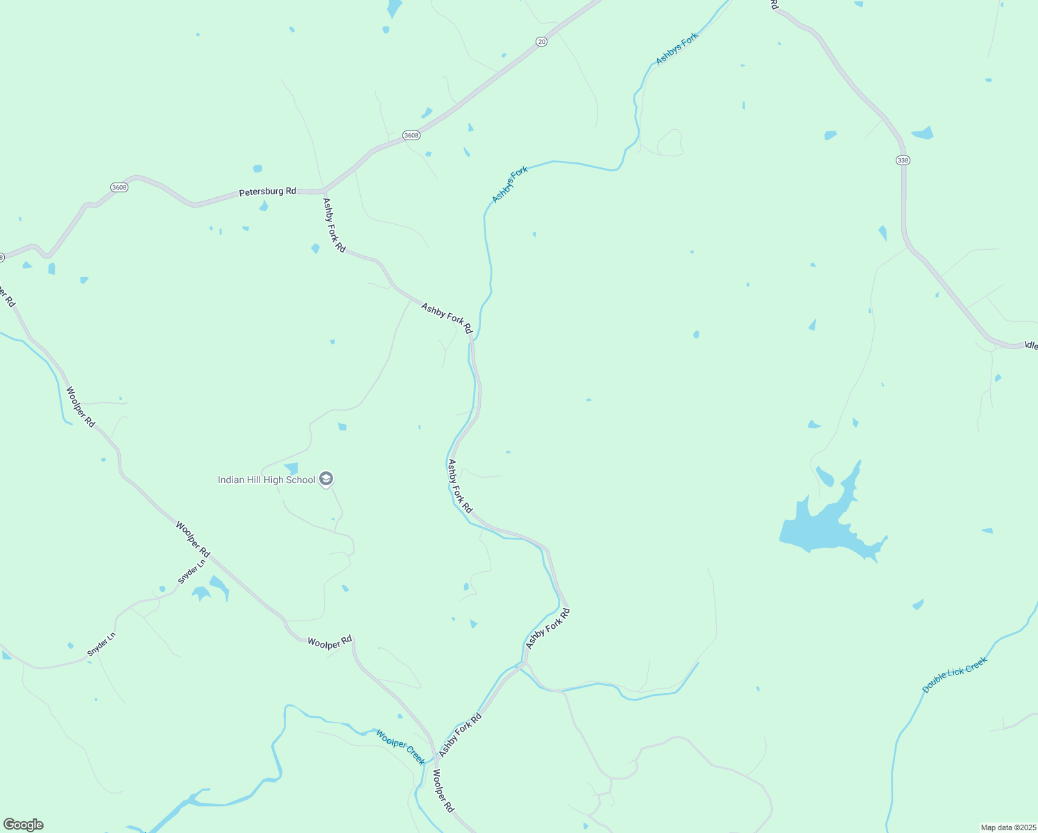 map of restaurants, bars, coffee shops, grocery stores, and more near 3480 Ashby Fork Road in Petersburg