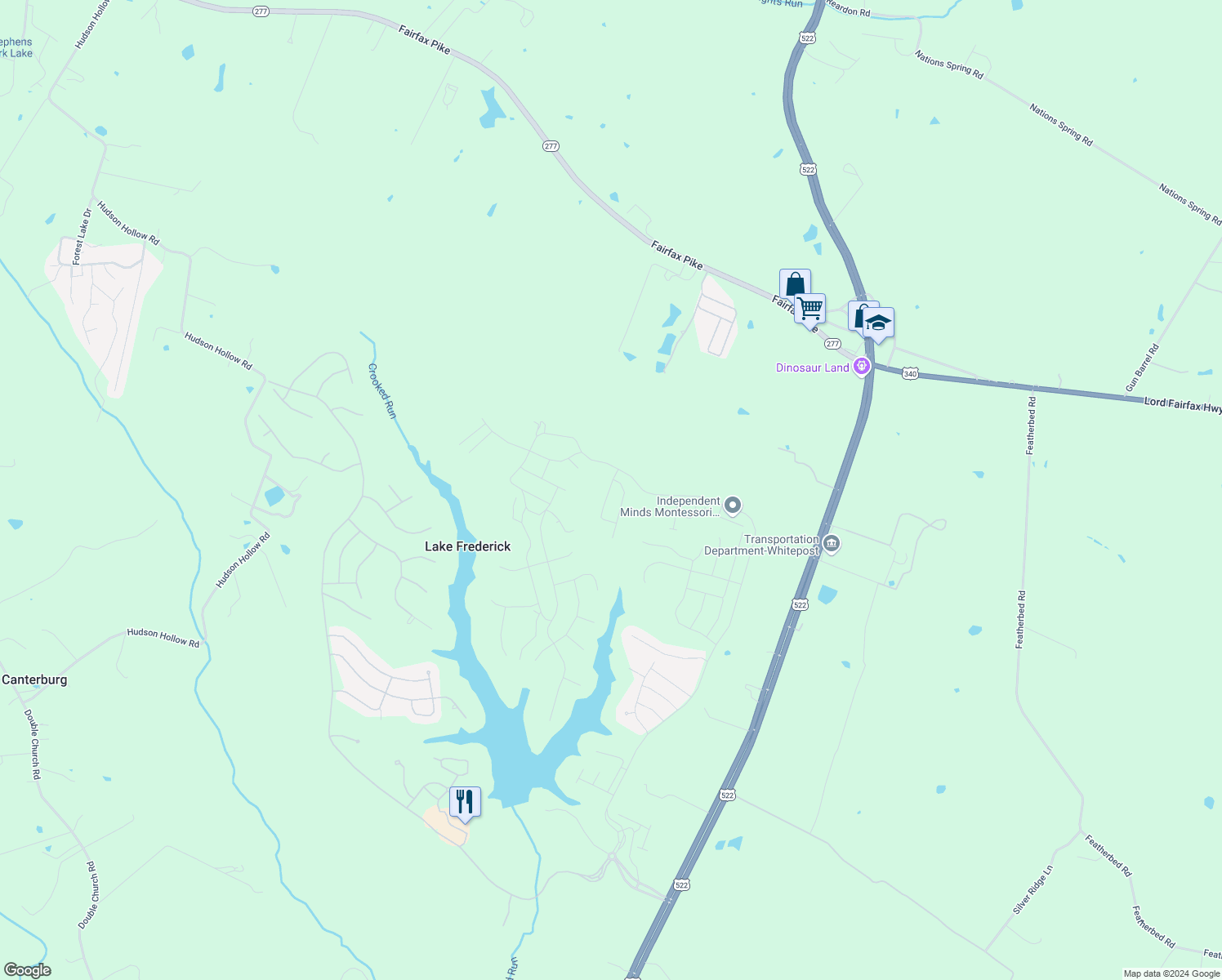 map of restaurants, bars, coffee shops, grocery stores, and more near 133 Choke Cherry Court in Frederick County