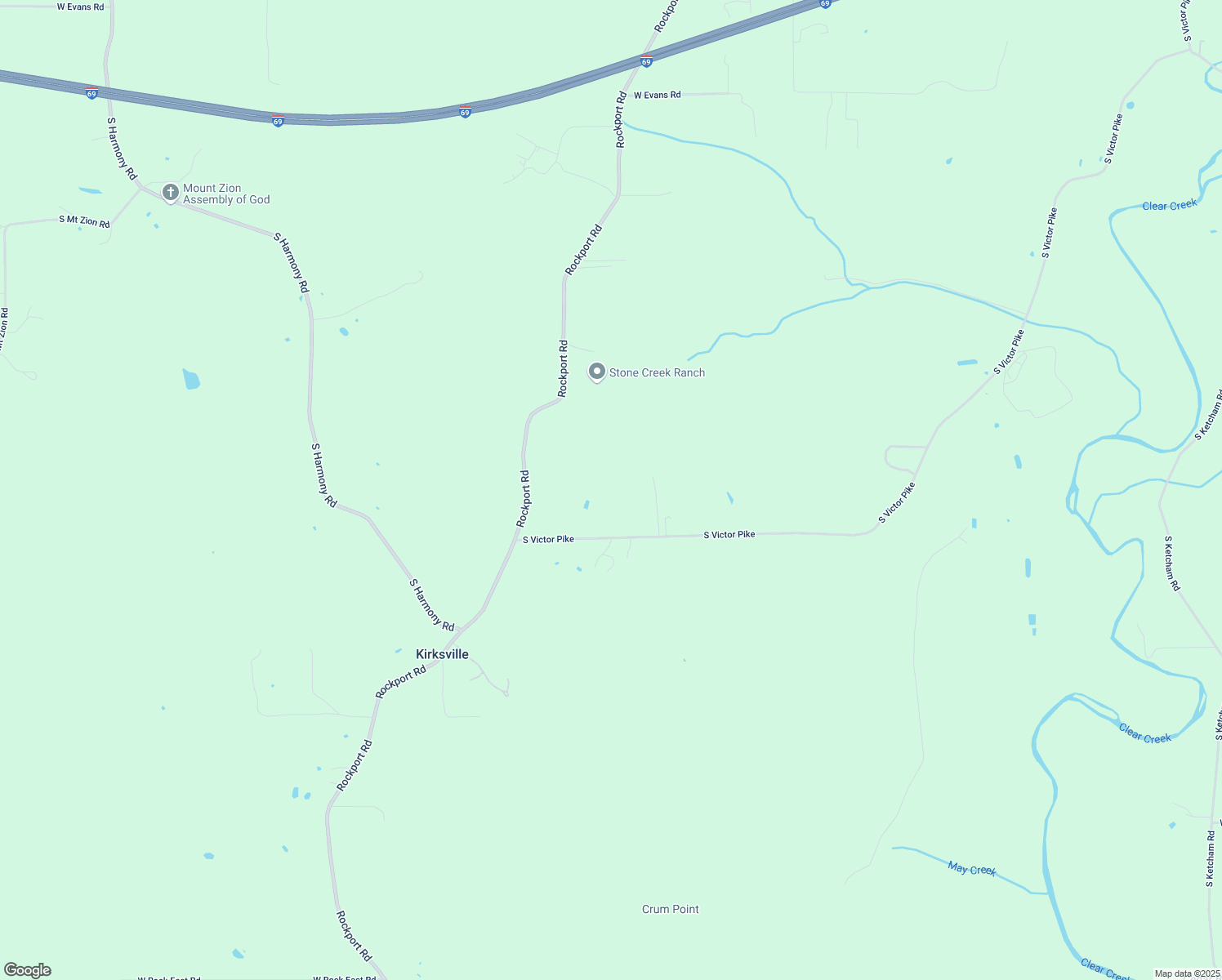 map of restaurants, bars, coffee shops, grocery stores, and more near 8054 South Victor Pike in Bloomington