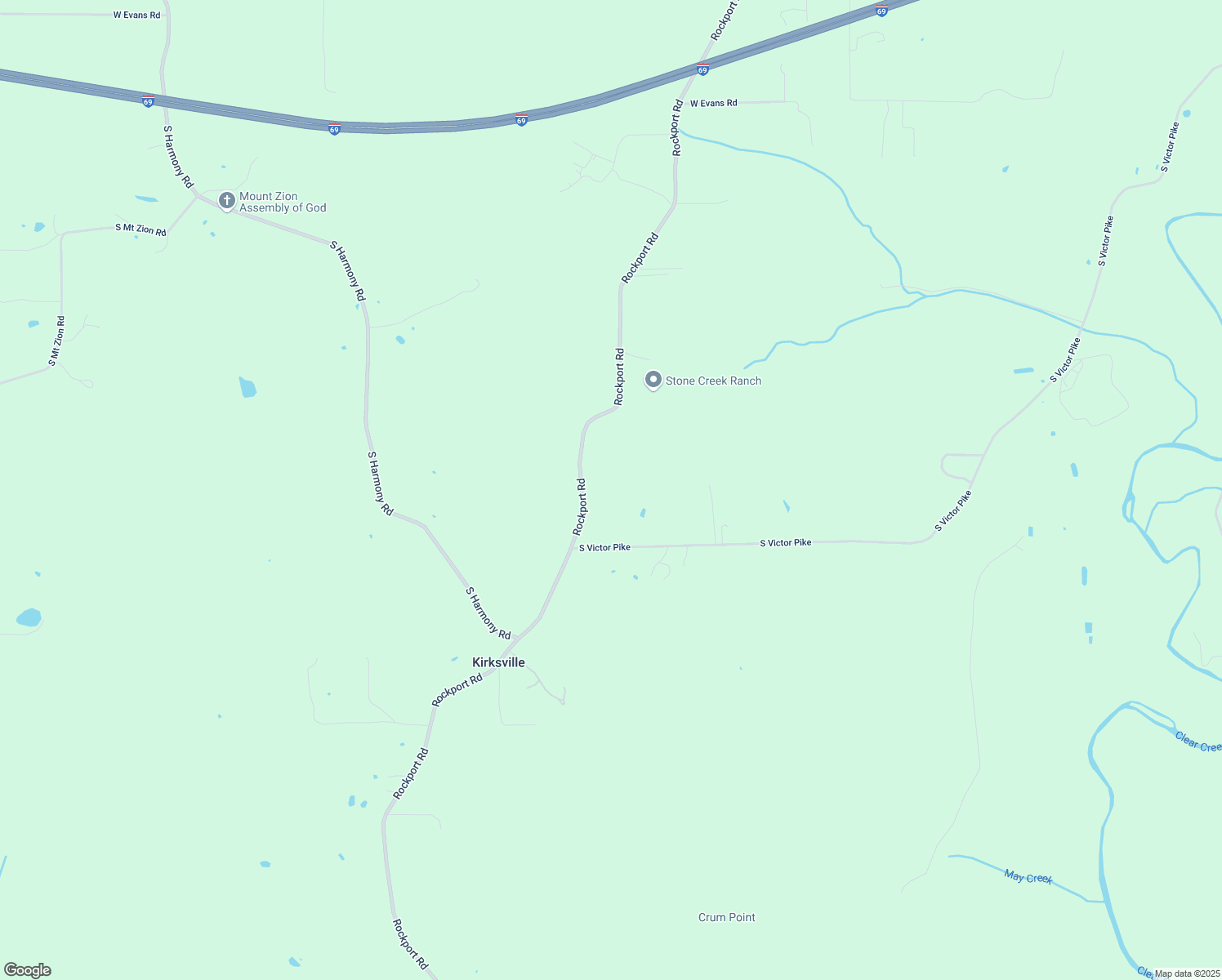 map of restaurants, bars, coffee shops, grocery stores, and more near 8054 South Victor Pike in Bloomington