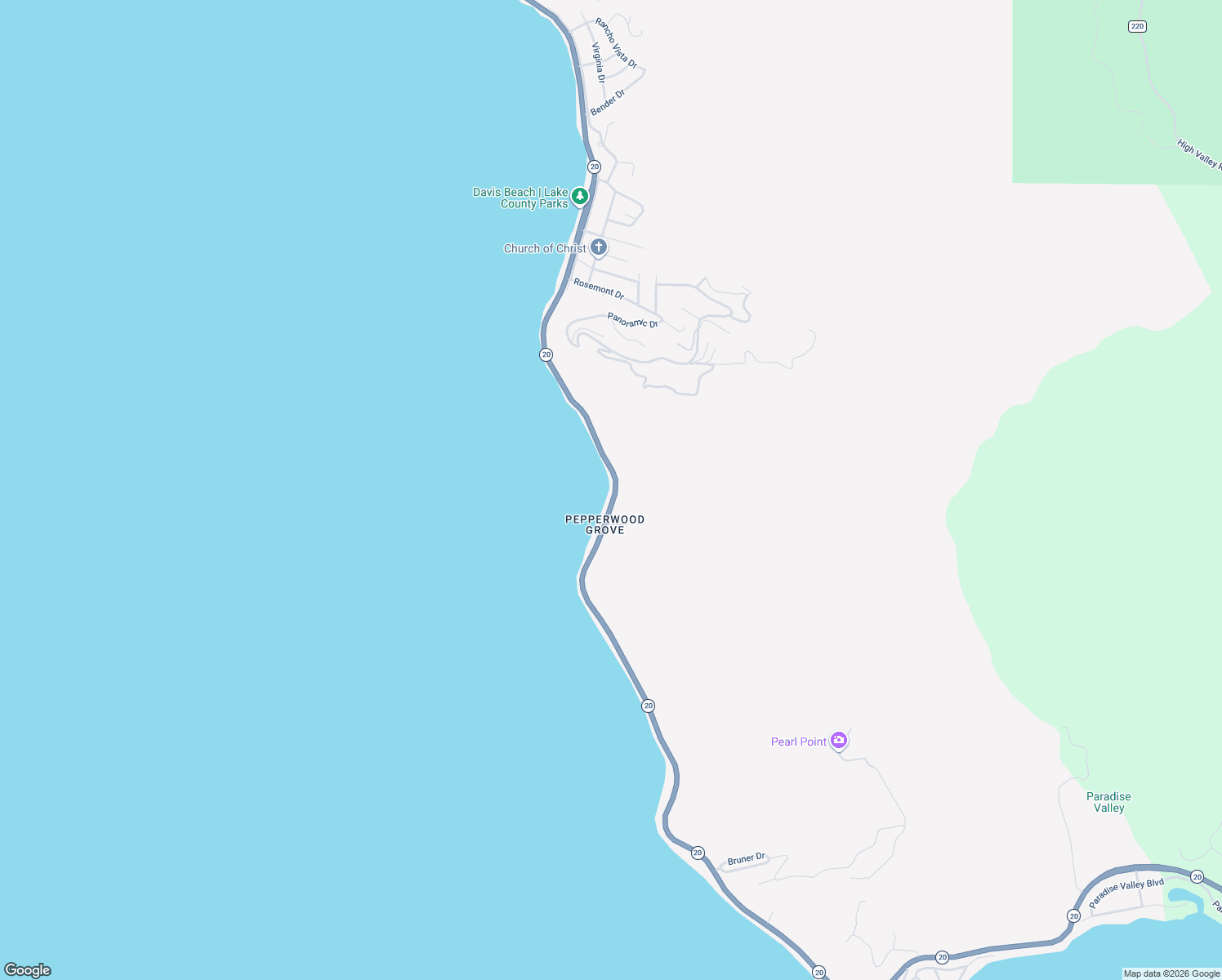 map of restaurants, bars, coffee shops, grocery stores, and more near 7003 California 20 in Lucerne