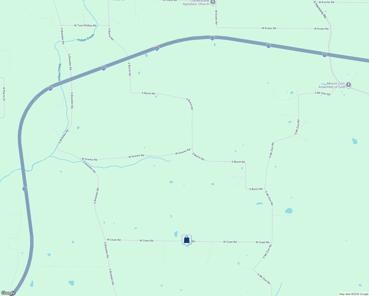 map of restaurants, bars, coffee shops, grocery stores, and more near 8400 West Graves Road in Bloomington