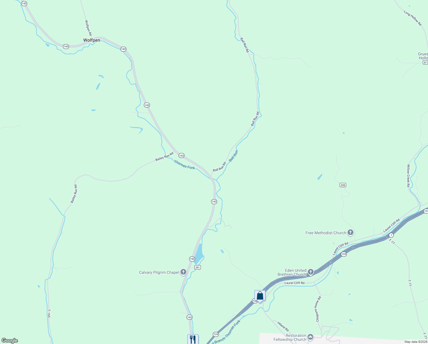 map of restaurants, bars, coffee shops, grocery stores, and more near 34000 Ball Run Road in Pomeroy