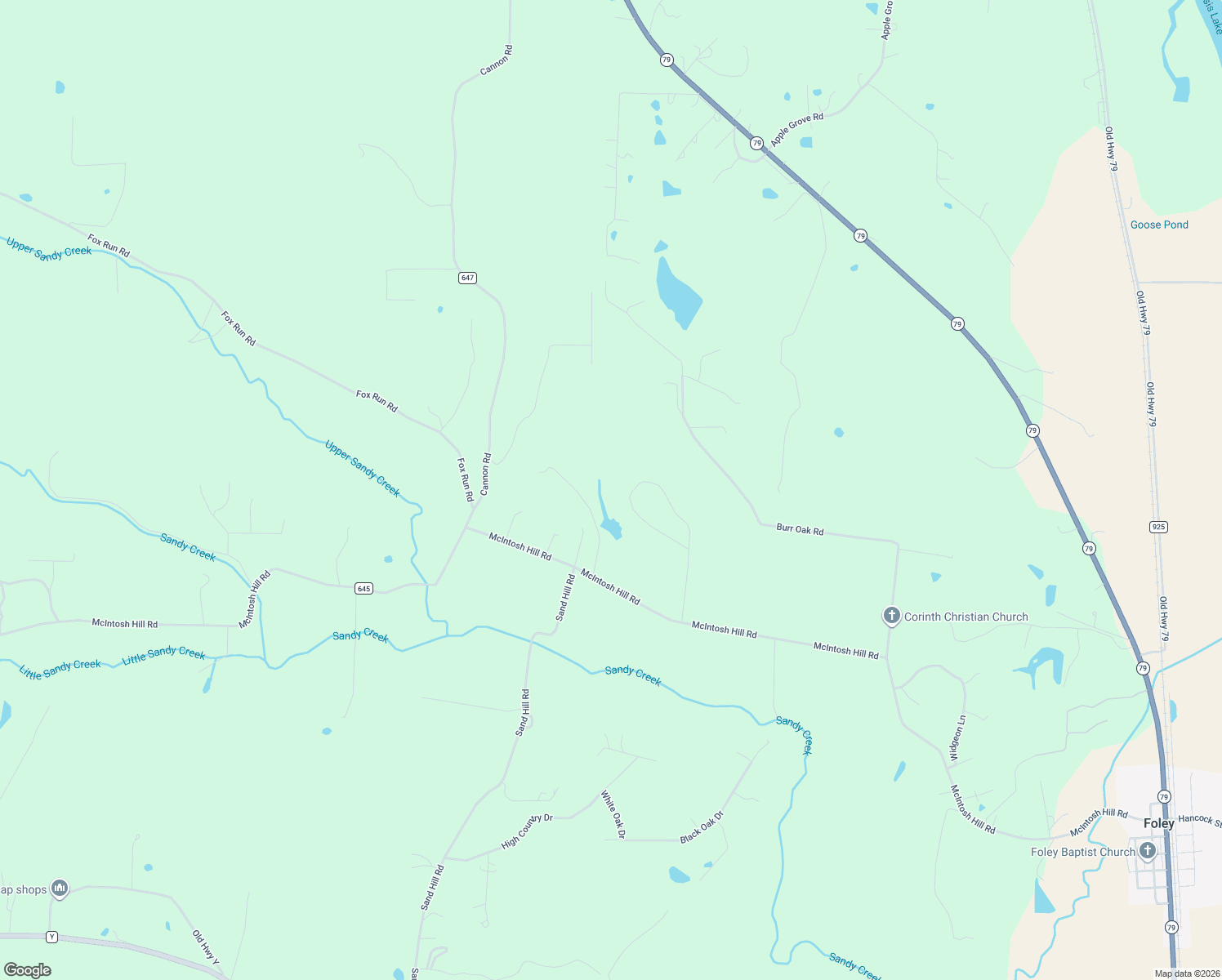map of restaurants, bars, coffee shops, grocery stores, and more near 170 Alex Drive in Foley