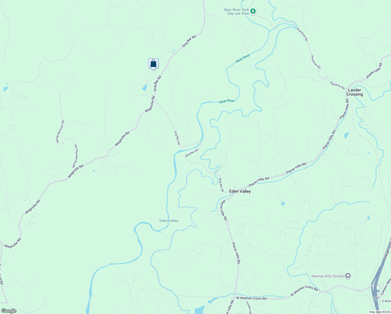 map of restaurants, bars, coffee shops, grocery stores, and more near 1440 Dog Bar Road in Colfax
