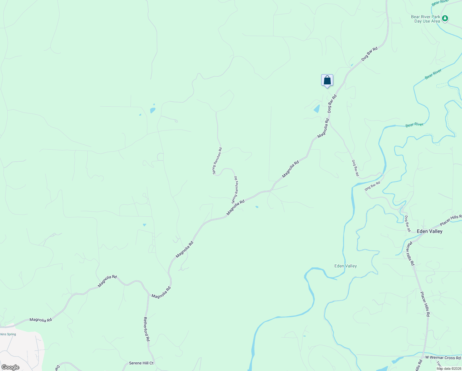 map of restaurants, bars, coffee shops, grocery stores, and more near 21540 Spring Ranches Road in Grass Valley
