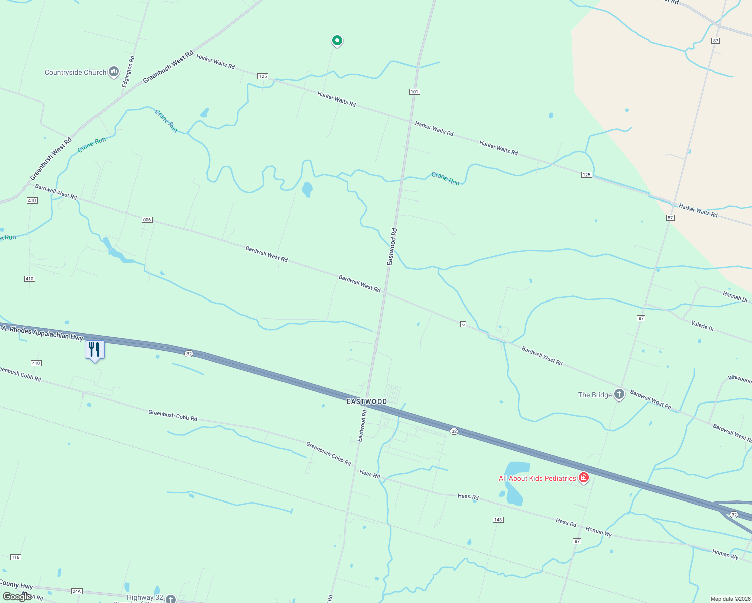 map of restaurants, bars, coffee shops, grocery stores, and more near 15443 Eastwood Road in Williamsburg