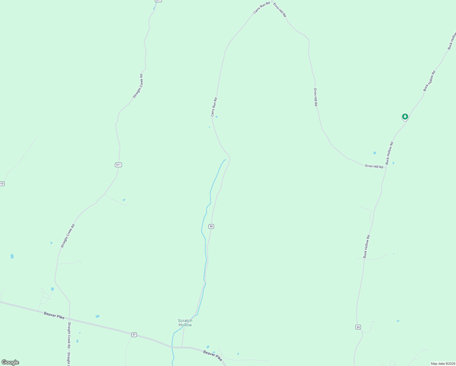 map of restaurants, bars, coffee shops, grocery stores, and more near 1260 Carrs Run Road in Waverly