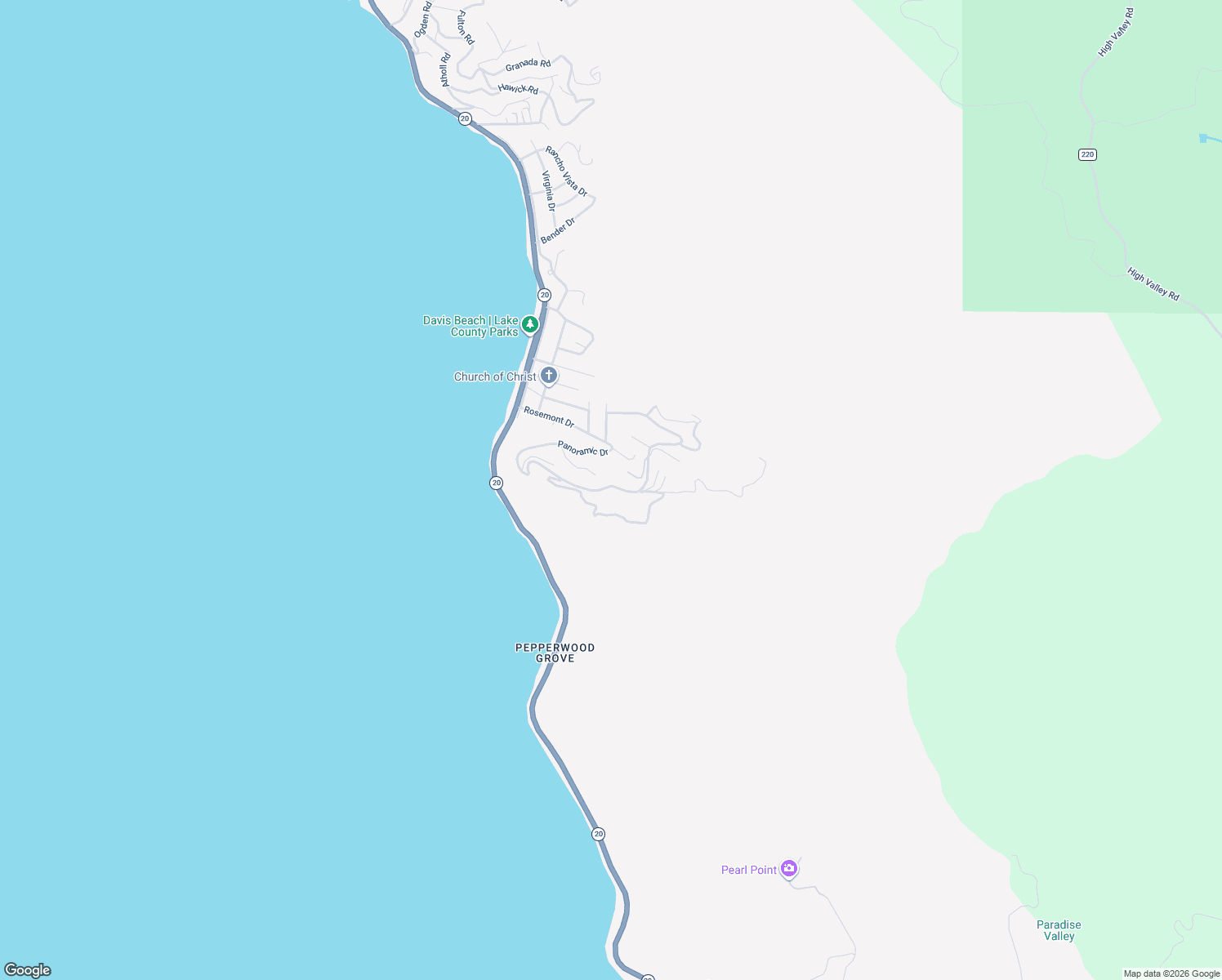 map of restaurants, bars, coffee shops, grocery stores, and more near 6963 Panoramic Drive in Lucerne
