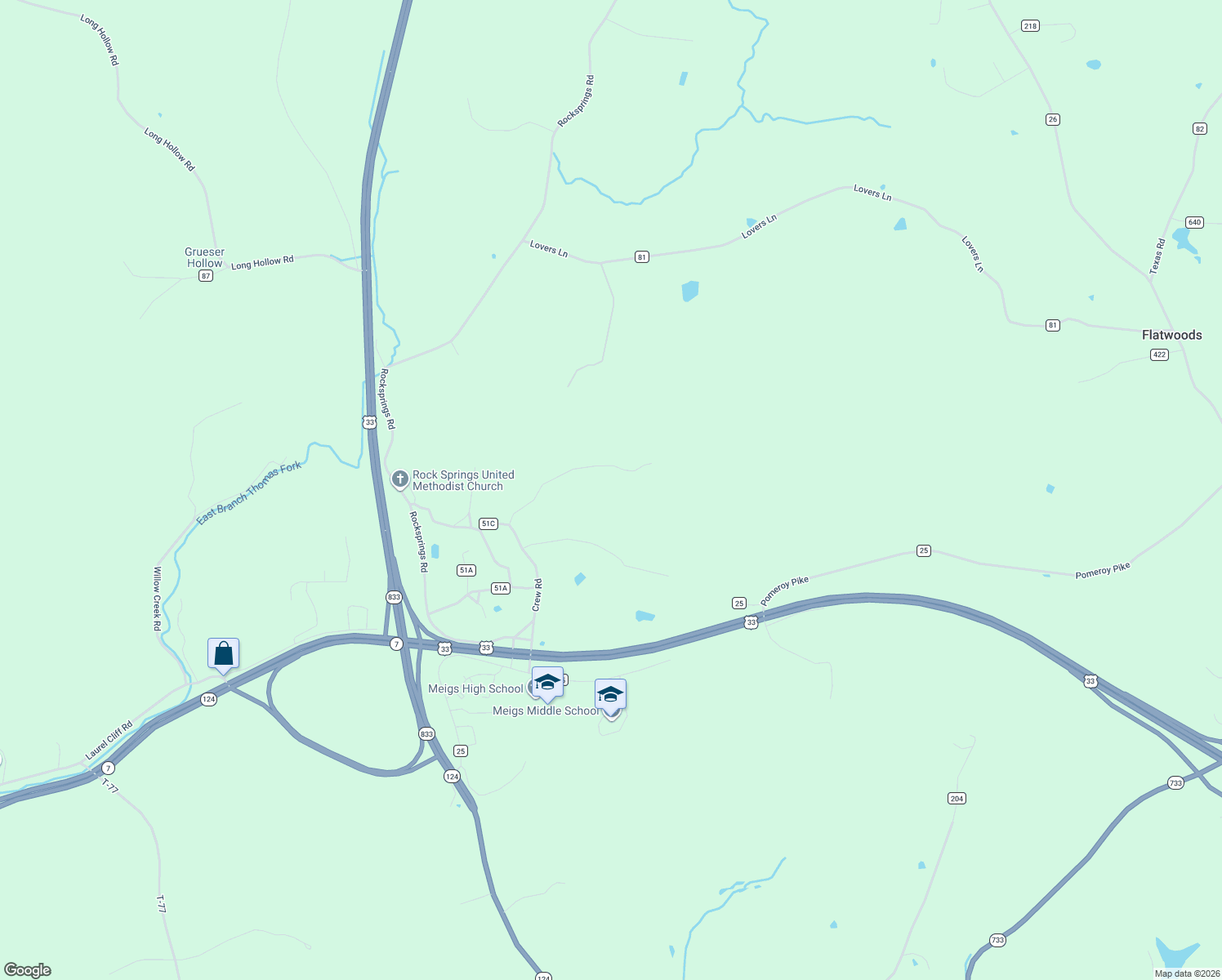 map of restaurants, bars, coffee shops, grocery stores, and more near 34554 Crew Road in Pomeroy