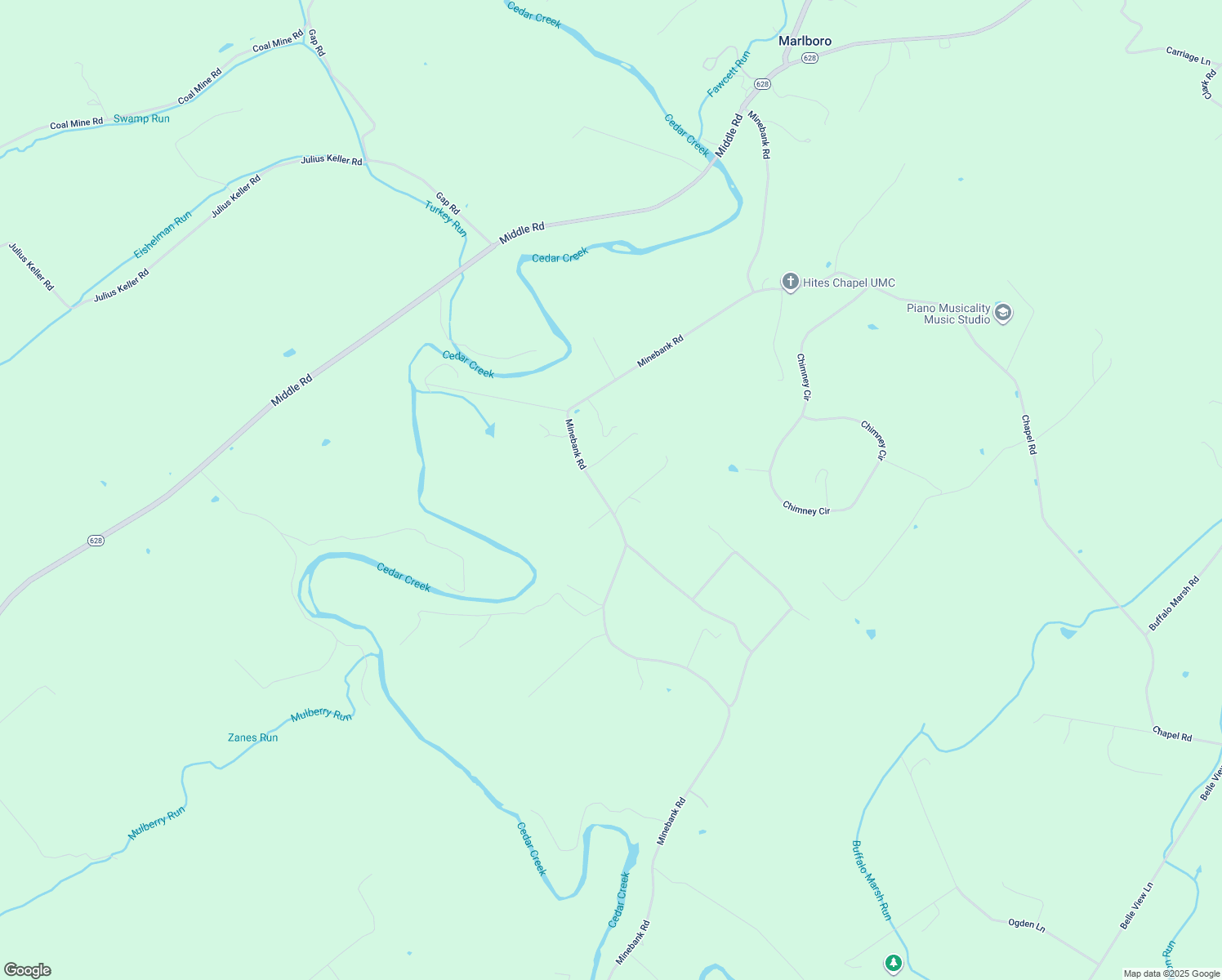 map of restaurants, bars, coffee shops, grocery stores, and more near 833 Minebank Rd in Middletown
