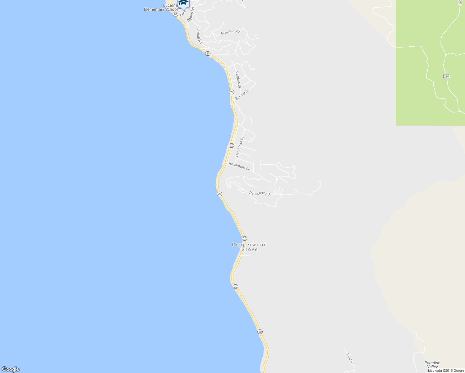 map of restaurants, bars, coffee shops, grocery stores, and more near 6927 Panoramic Drive in Lucerne