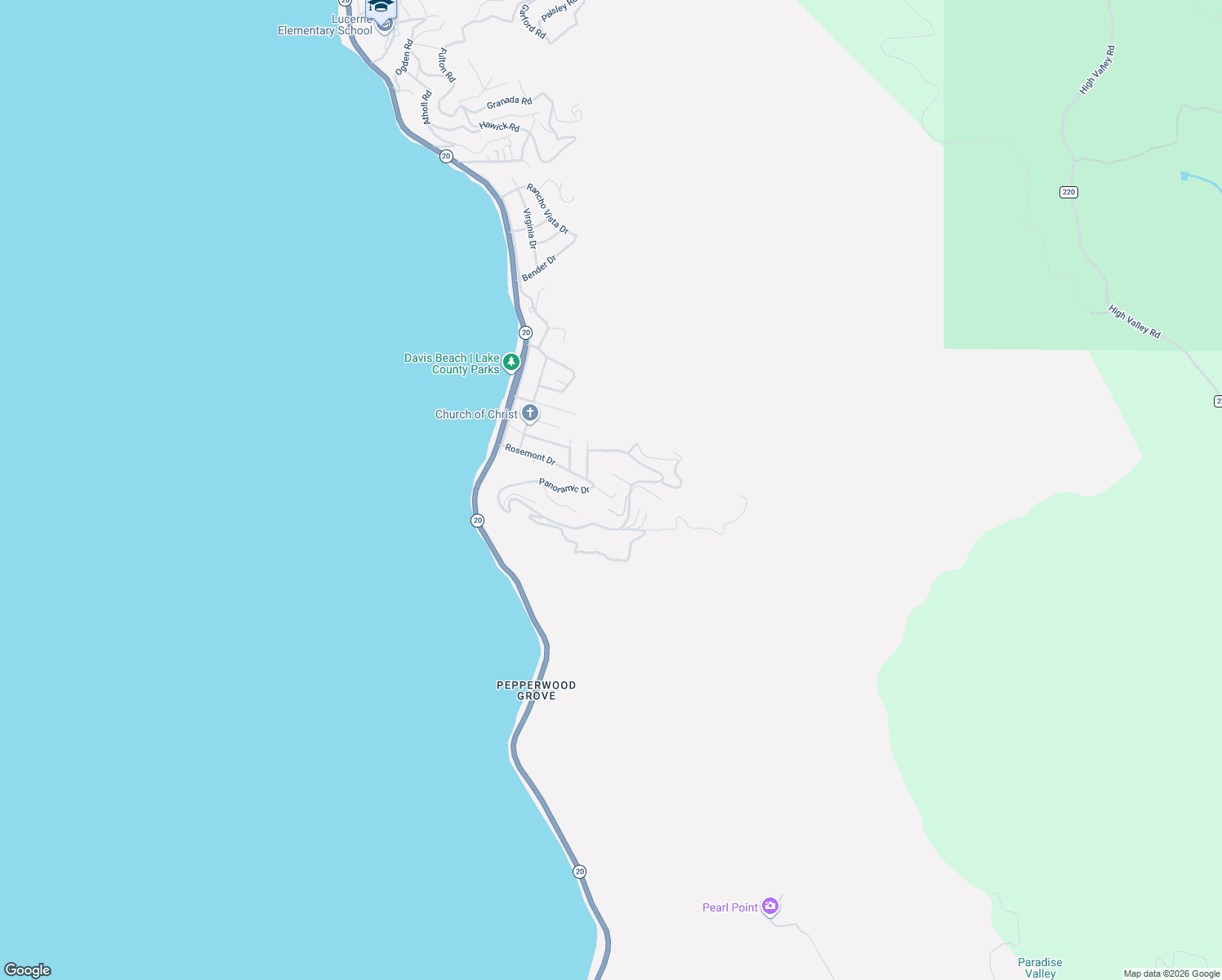 map of restaurants, bars, coffee shops, grocery stores, and more near 7092 Sonja Lu Lane in Lucerne