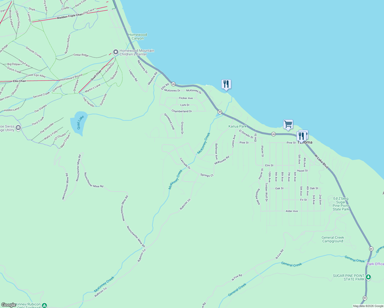 map of restaurants, bars, coffee shops, grocery stores, and more near 6473 Mckinney Creek Road in Tahoma
