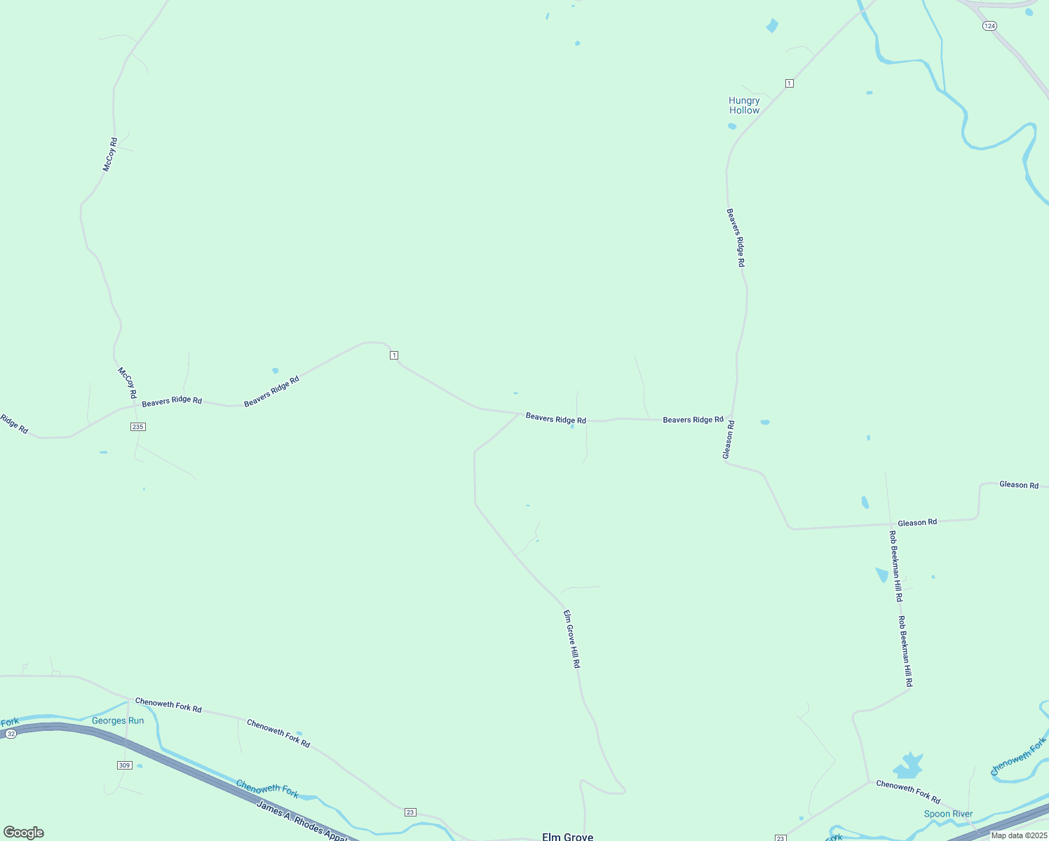 map of restaurants, bars, coffee shops, grocery stores, and more near 8934 Beavers Ridge Road in Piketon
