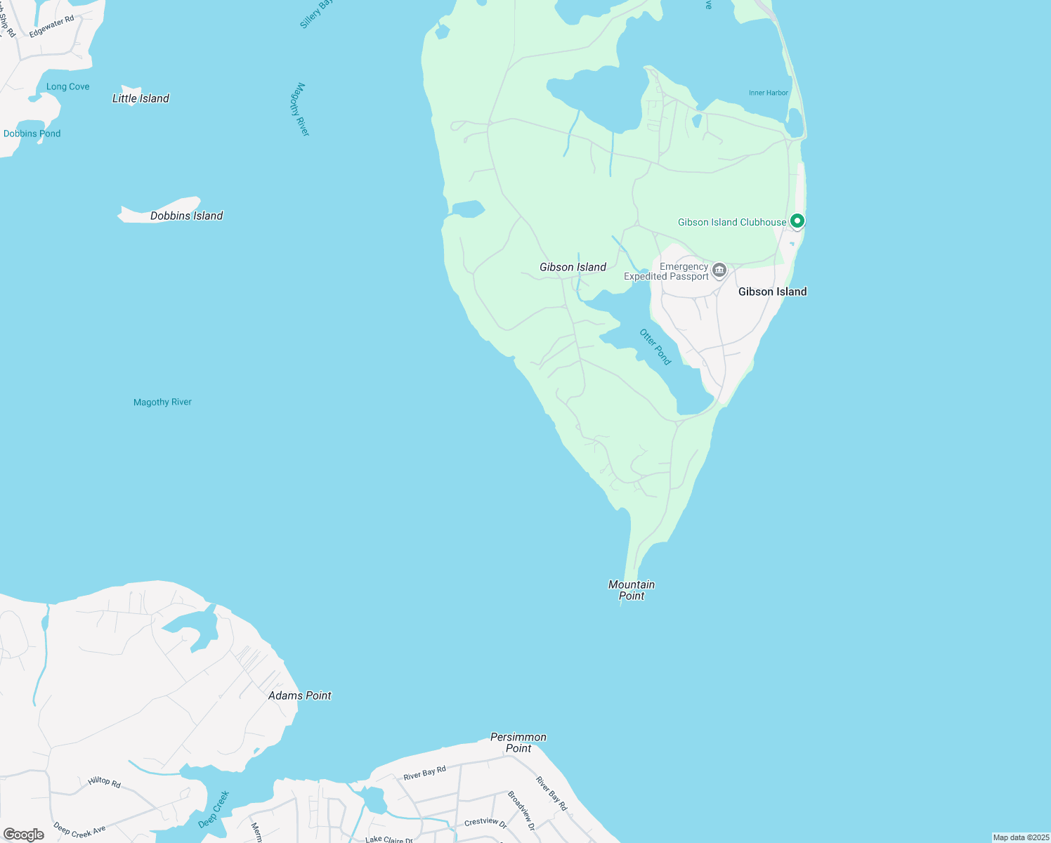 map of restaurants, bars, coffee shops, grocery stores, and more near in Gibson Island