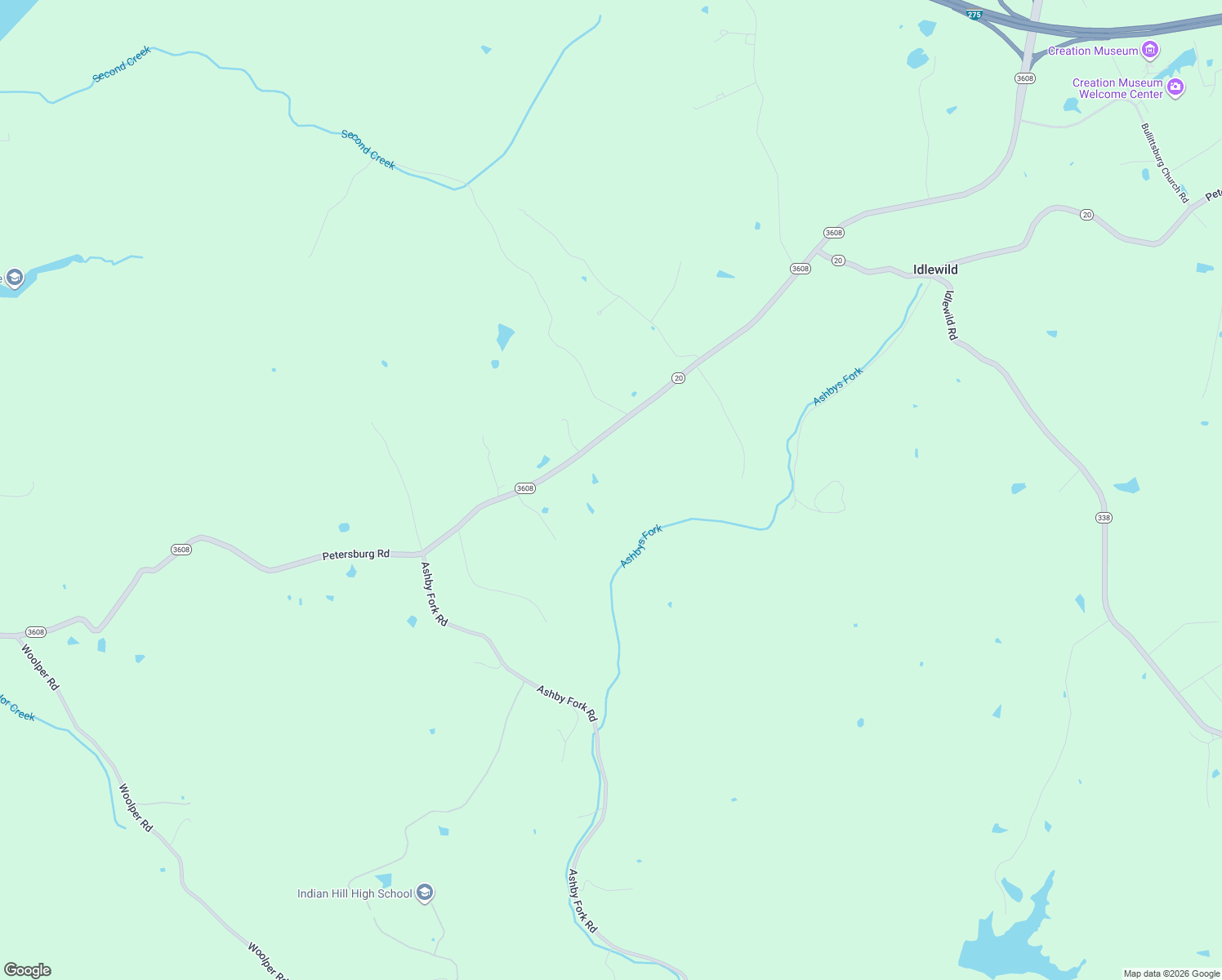 map of restaurants, bars, coffee shops, grocery stores, and more near 4973 Petersburg Road in Petersburg