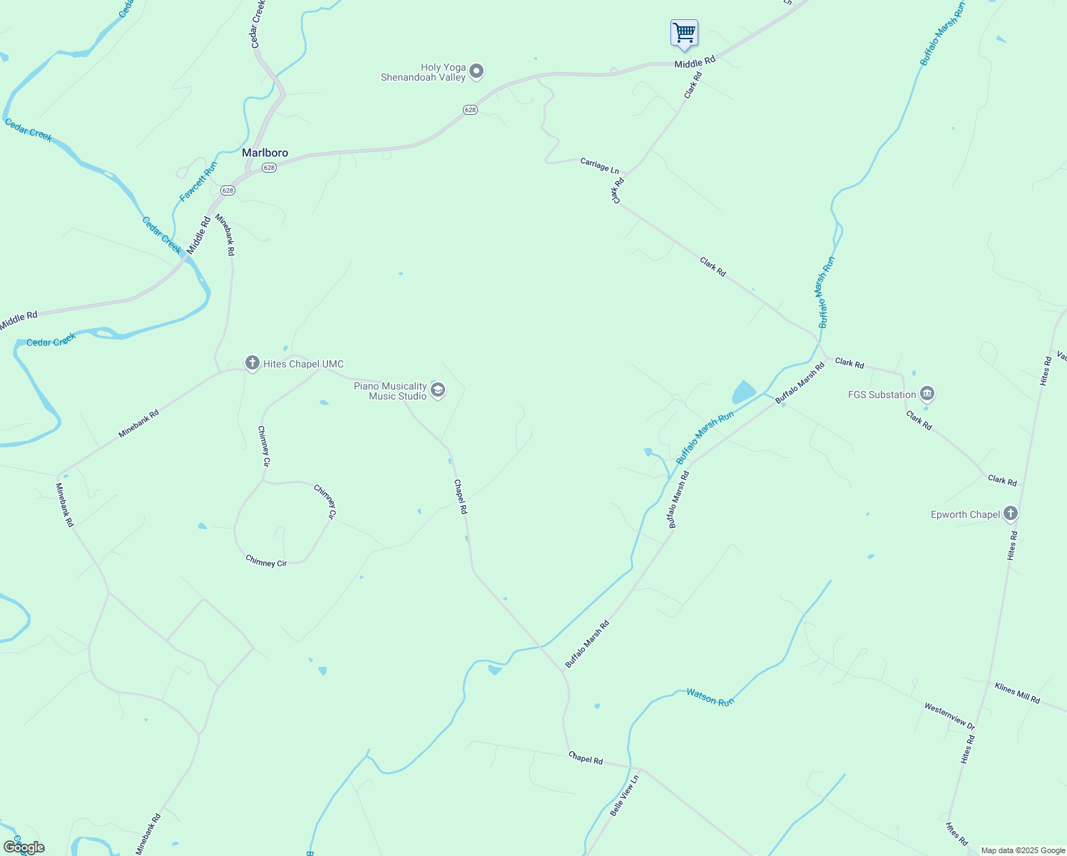 map of restaurants, bars, coffee shops, grocery stores, and more near 250 Liberty Ln in Middletown