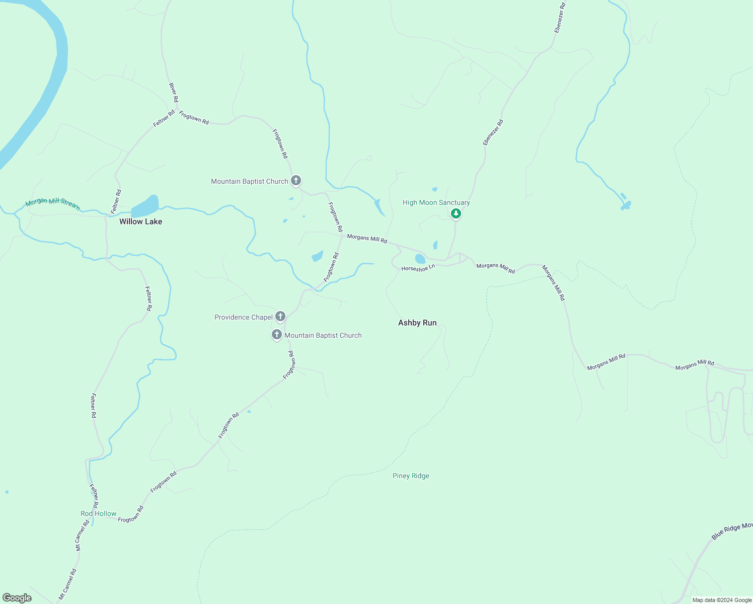 map of restaurants, bars, coffee shops, grocery stores, and more near 146 Cliff Lane in Bluemont