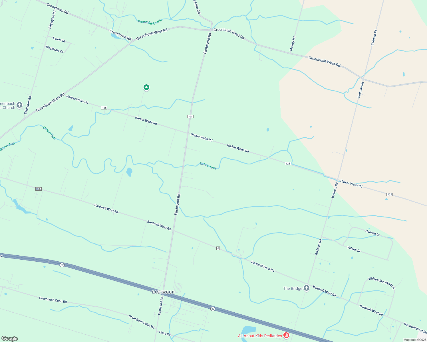 map of restaurants, bars, coffee shops, grocery stores, and more near 15700 Eastwood Road in Mount Orab