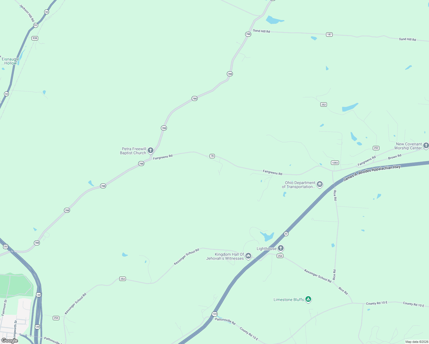 map of restaurants, bars, coffee shops, grocery stores, and more near 601 Fairgreens Road in Jackson