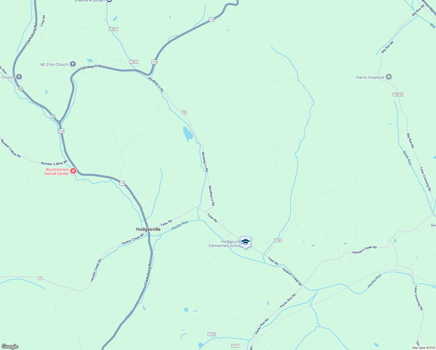 map of restaurants, bars, coffee shops, grocery stores, and more near 318 Winding Lane Road in Volga