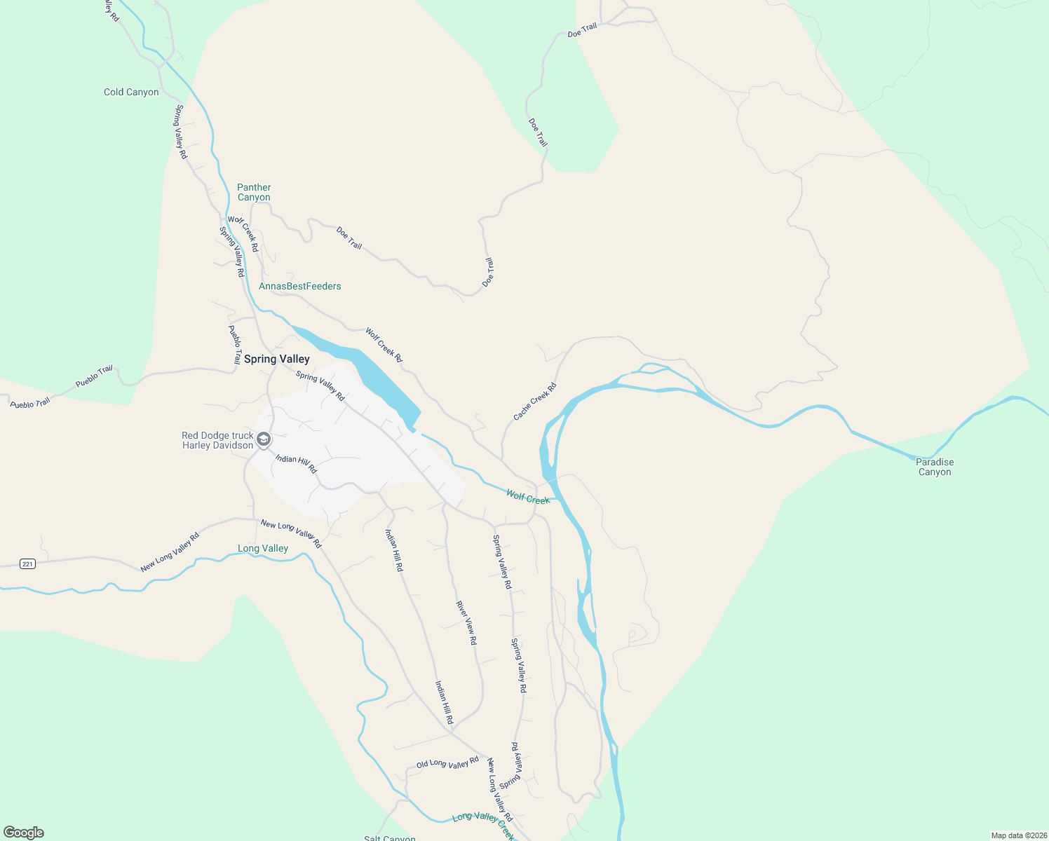 map of restaurants, bars, coffee shops, grocery stores, and more near 17264 Cache Creek Road in Clearlake Oaks