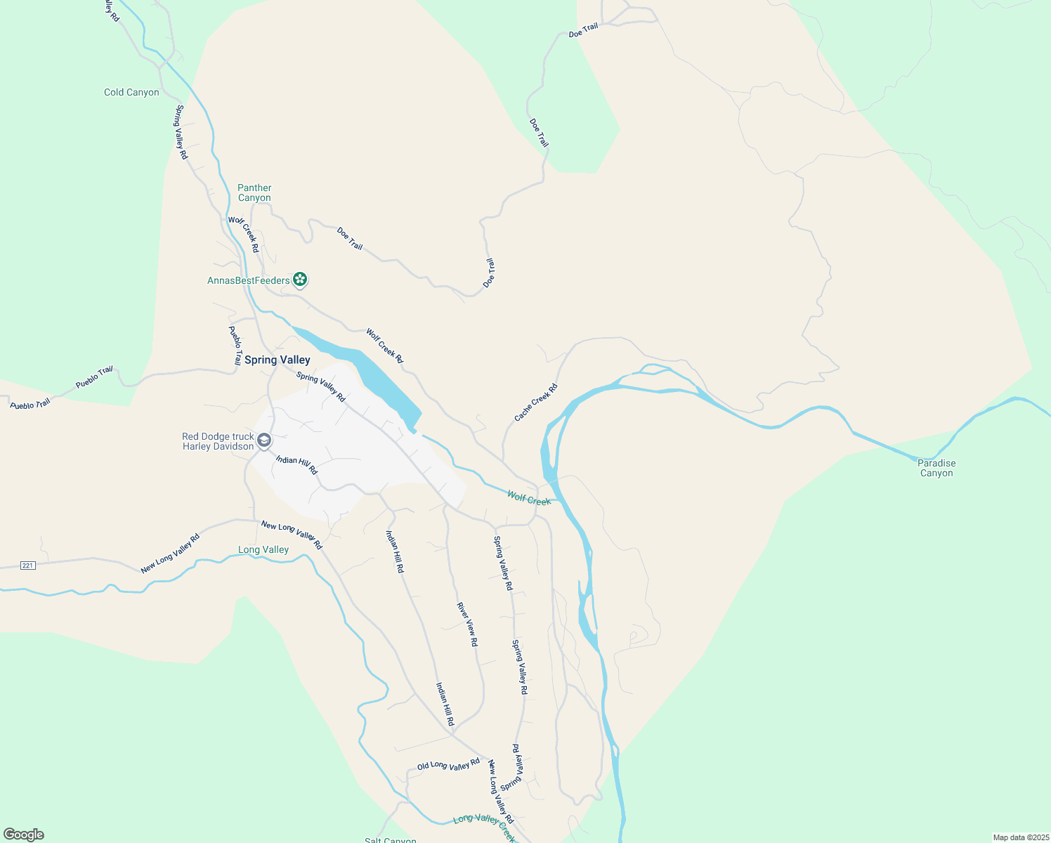 map of restaurants, bars, coffee shops, grocery stores, and more near 17312 Cache Creek Road in Clearlake Oaks