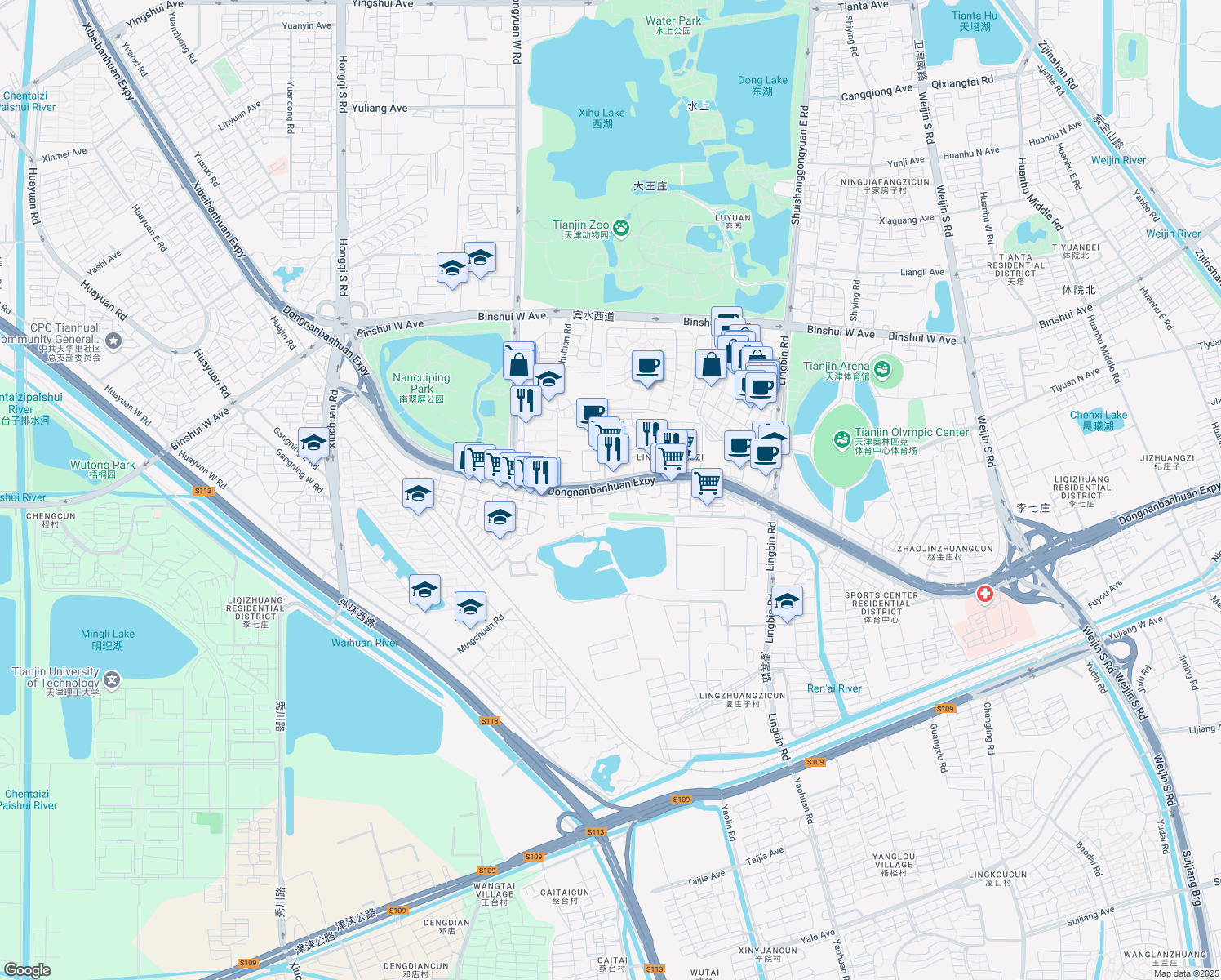 map of restaurants, bars, coffee shops, grocery stores, and more near in 