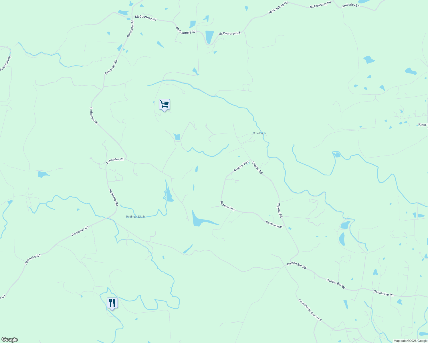 map of restaurants, bars, coffee shops, grocery stores, and more near 24090 Restive Way in Grass Valley