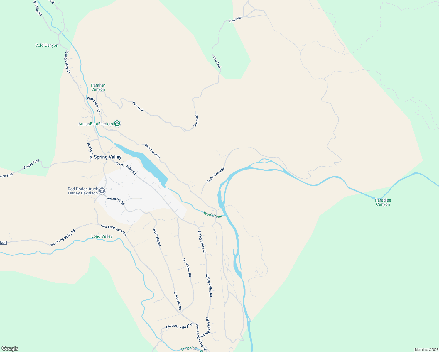 map of restaurants, bars, coffee shops, grocery stores, and more near 17392 Cache Creek Road in Clearlake Oaks