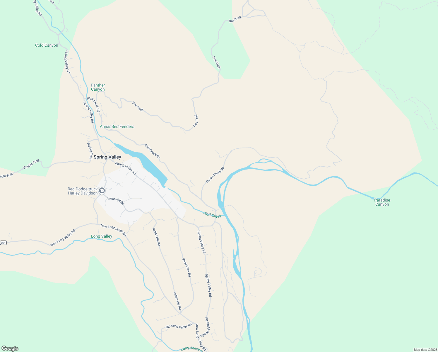 map of restaurants, bars, coffee shops, grocery stores, and more near 17424 Cache Creek Road in Clearlake Oaks