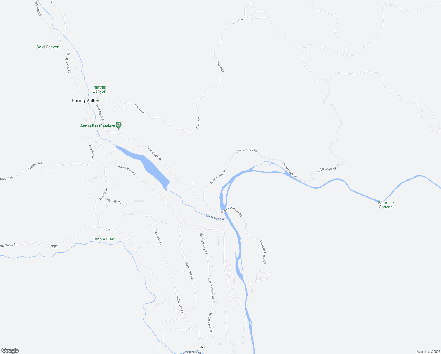 map of restaurants, bars, coffee shops, grocery stores, and more near 17392 Cache Creek Road in Clearlake Oaks