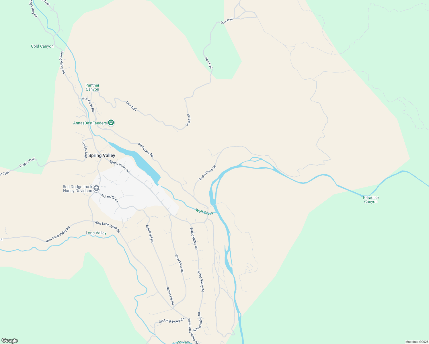 map of restaurants, bars, coffee shops, grocery stores, and more near 17424 Cache Creek Road in Clearlake Oaks