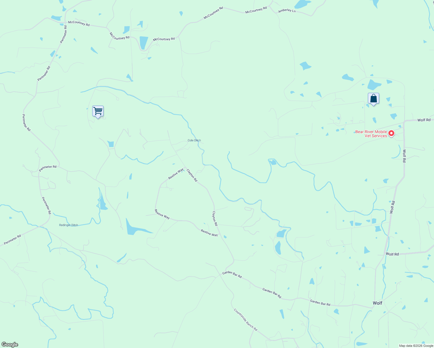 map of restaurants, bars, coffee shops, grocery stores, and more near 24075 Clayton Road in Grass Valley