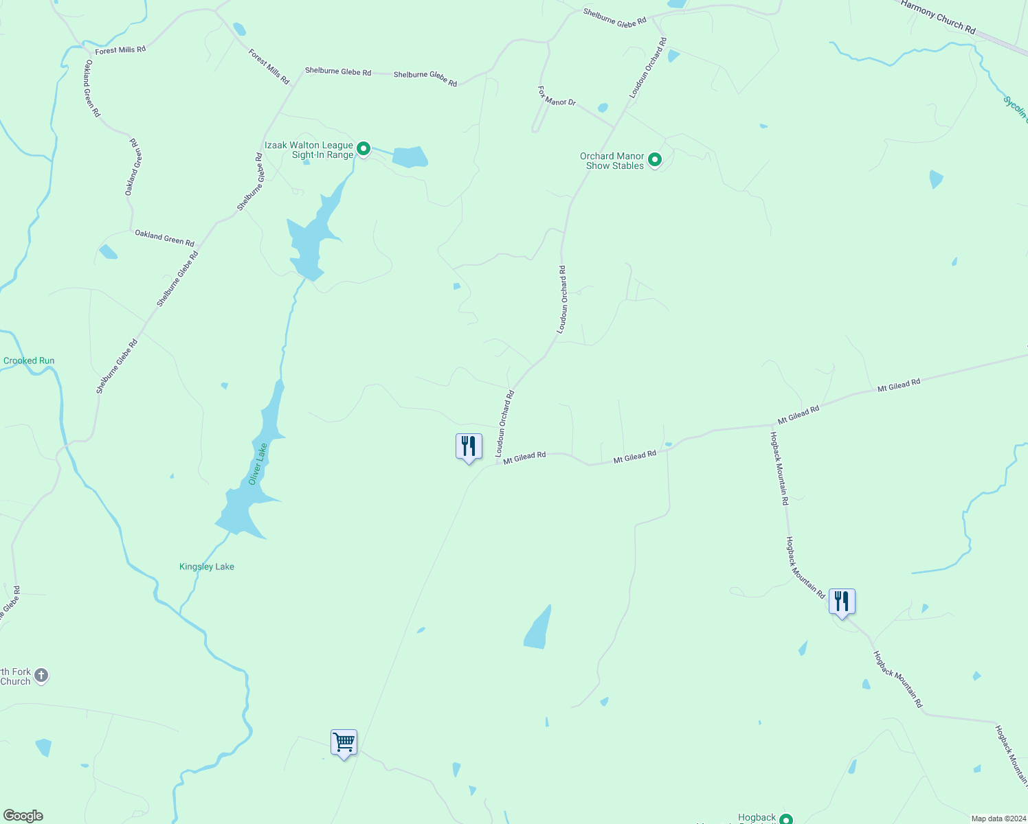 map of restaurants, bars, coffee shops, grocery stores, and more near 19632 Loudoun Orchard Road in Leesburg