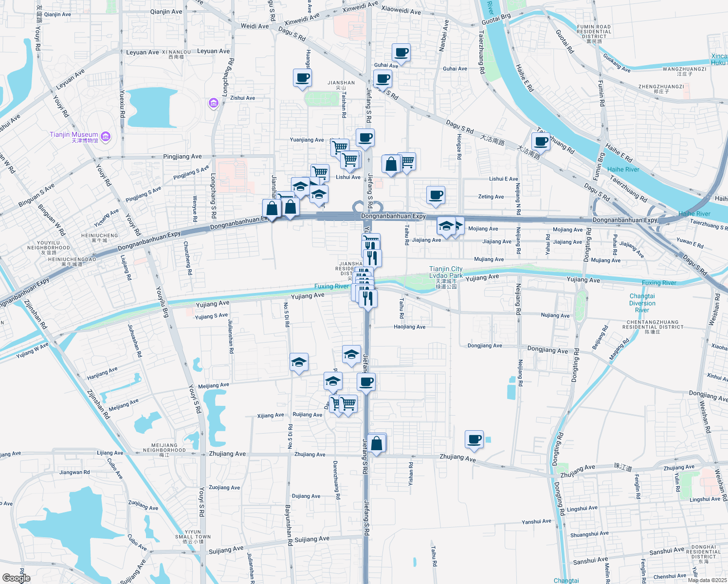 map of restaurants, bars, coffee shops, grocery stores, and more near in 