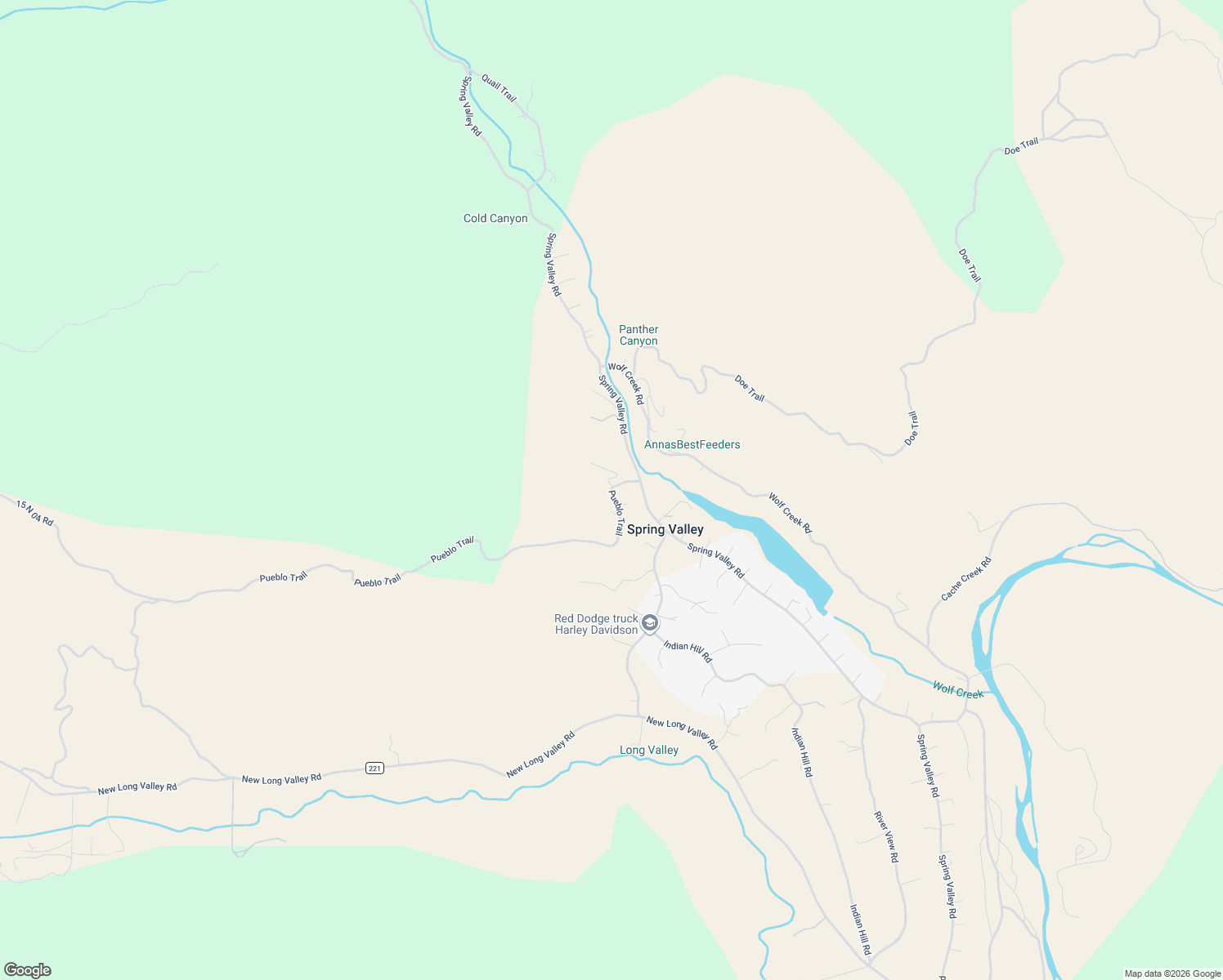 map of restaurants, bars, coffee shops, grocery stores, and more near 16347 Pueblo Trail in Clearlake Oaks