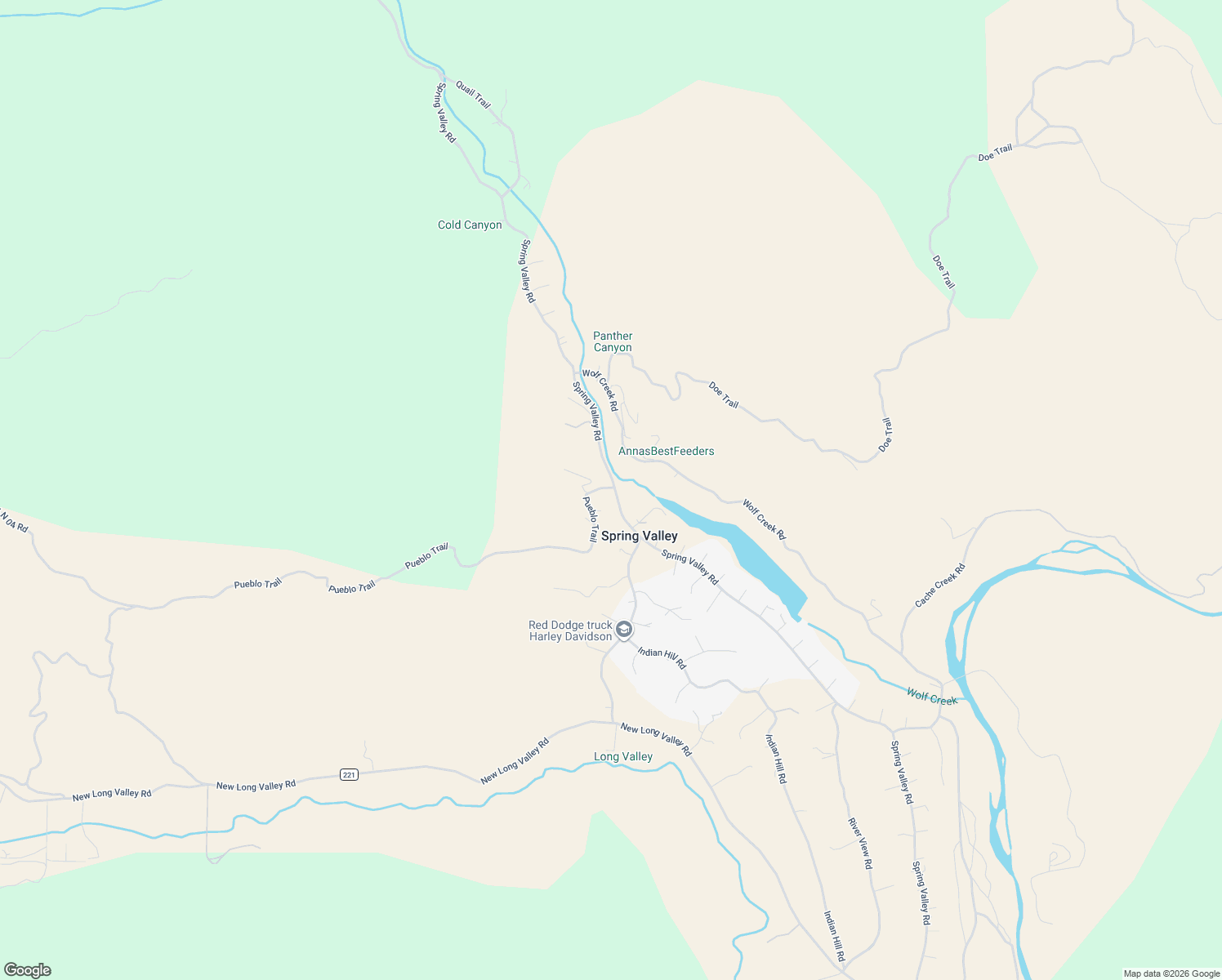 map of restaurants, bars, coffee shops, grocery stores, and more near 16347 Pueblo Trail in Clearlake Oaks