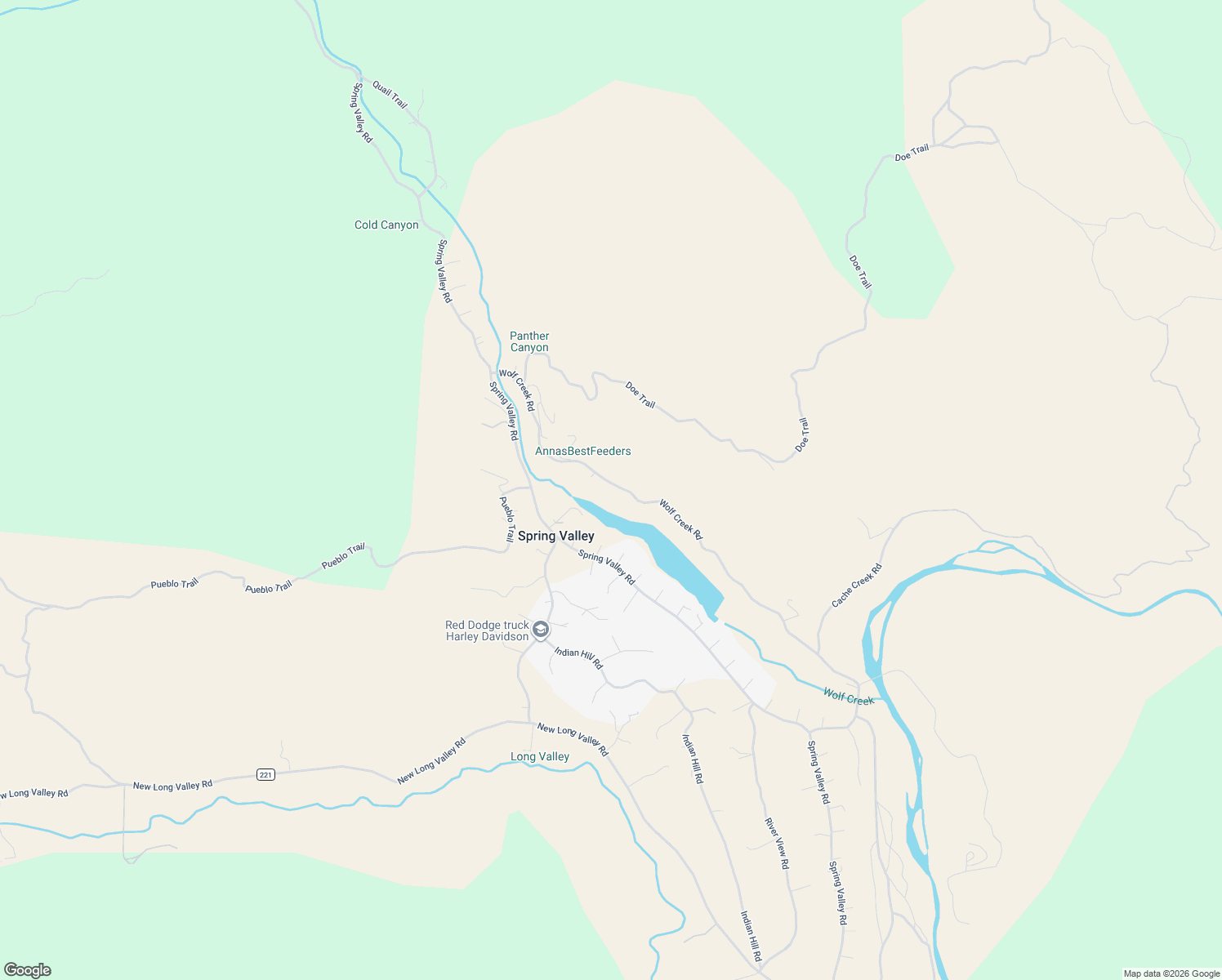 map of restaurants, bars, coffee shops, grocery stores, and more near 3329 Wolf Creek Road in Clearlake Oaks