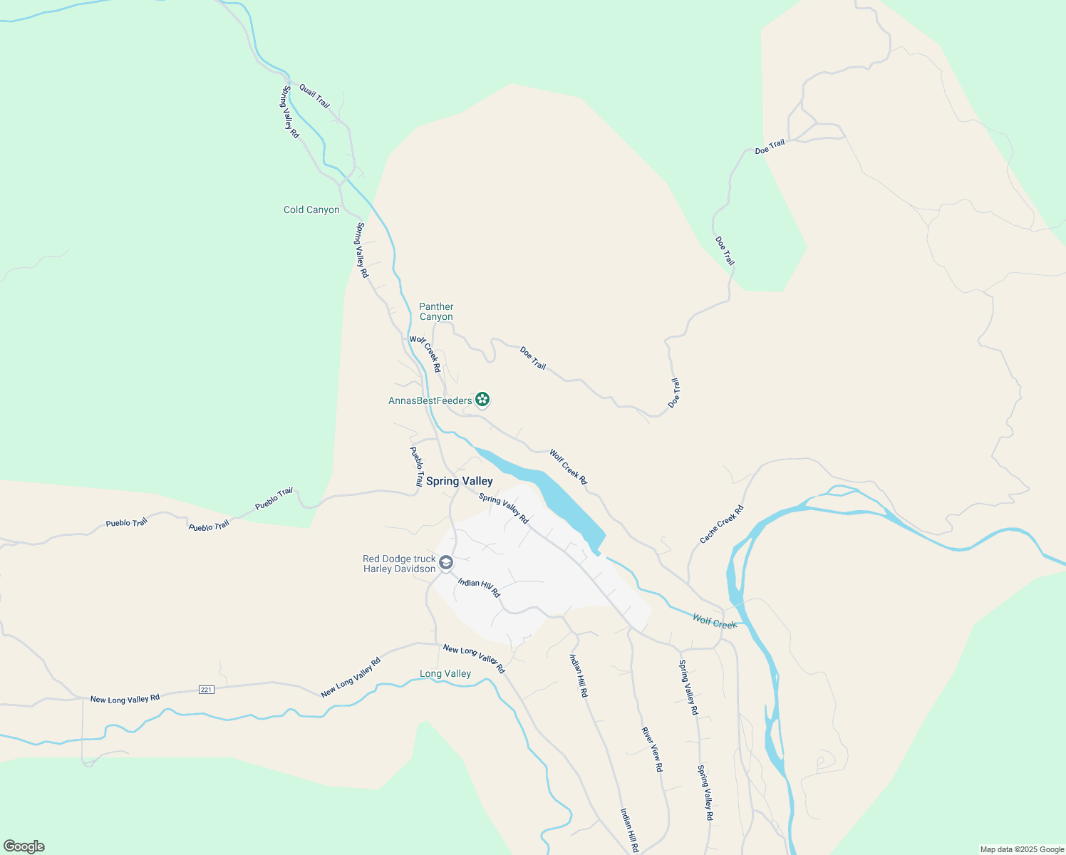 map of restaurants, bars, coffee shops, grocery stores, and more near 3318 Wolf Creek Road in Clearlake Oaks