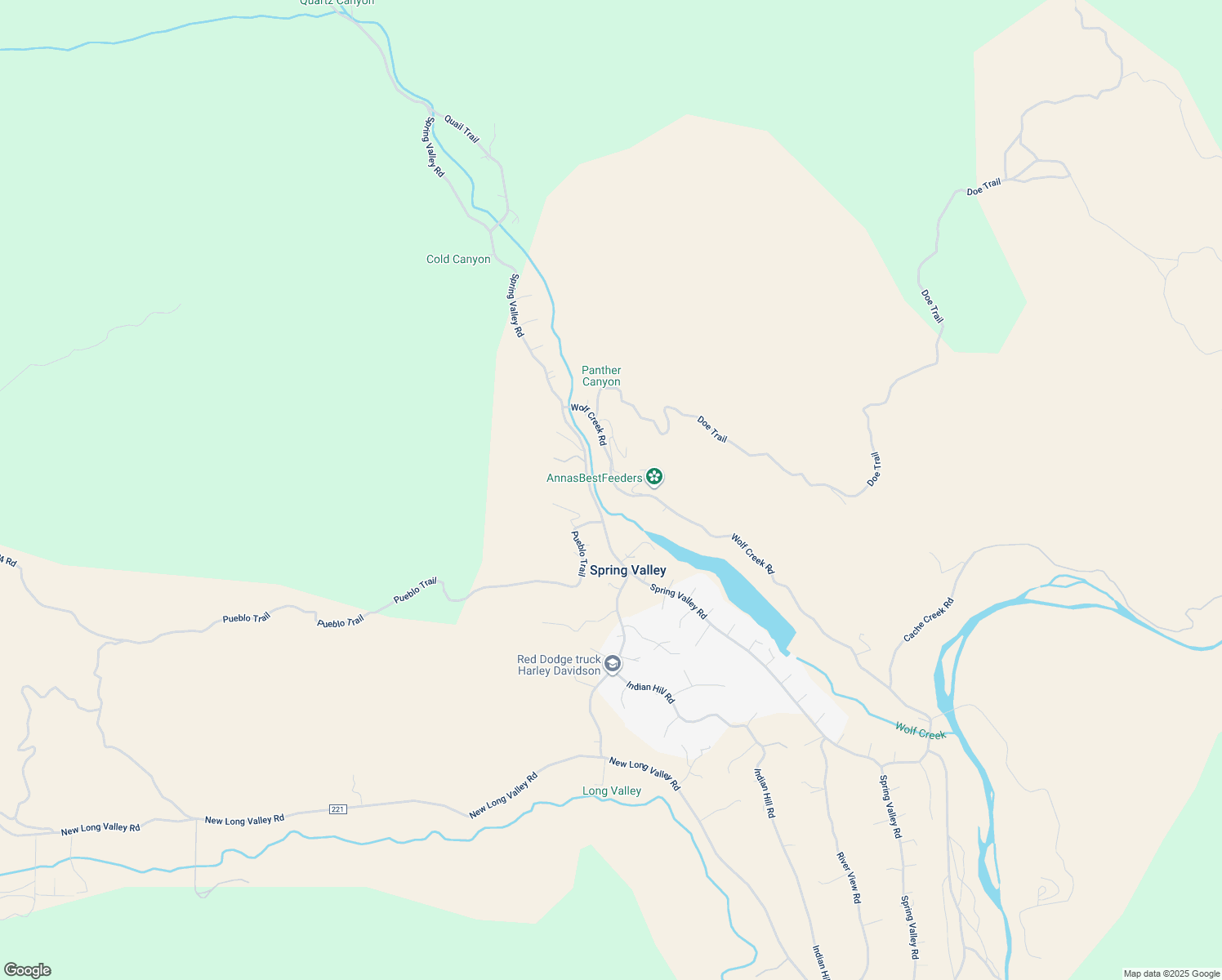 map of restaurants, bars, coffee shops, grocery stores, and more near 3409 Wolf Creek Road in Clearlake Oaks