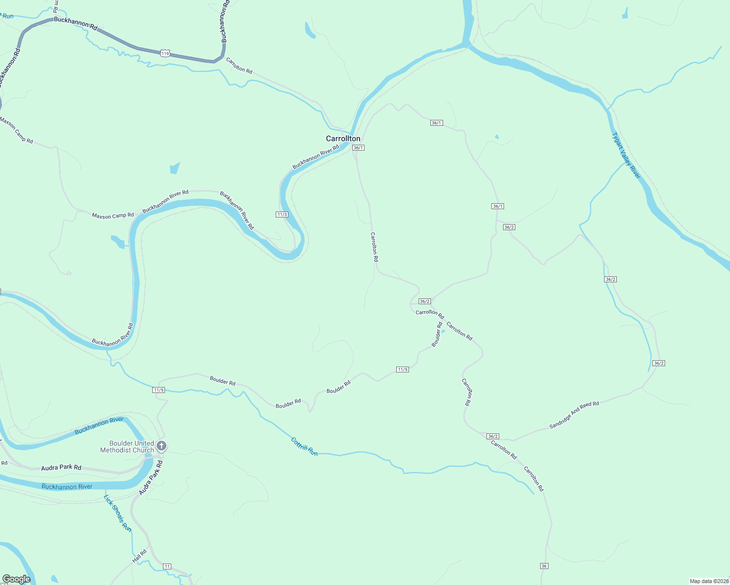 map of restaurants, bars, coffee shops, grocery stores, and more near 3117 Carrolton Road in Volga