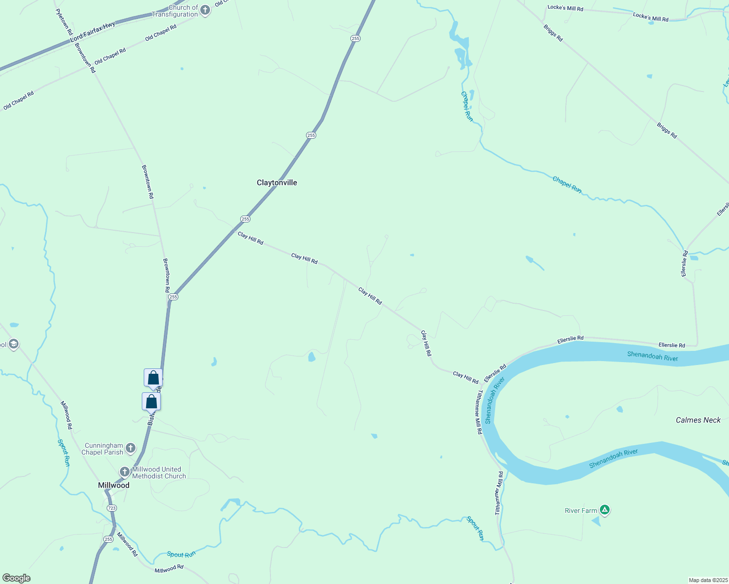 map of restaurants, bars, coffee shops, grocery stores, and more near 695 Clay Hill Road in Boyce