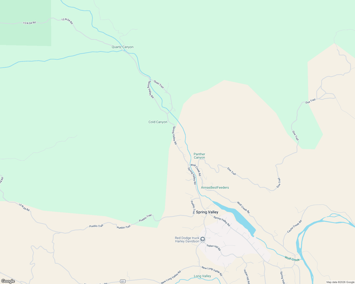 map of restaurants, bars, coffee shops, grocery stores, and more near 3644 Spring Valley Road in Clearlake Oaks