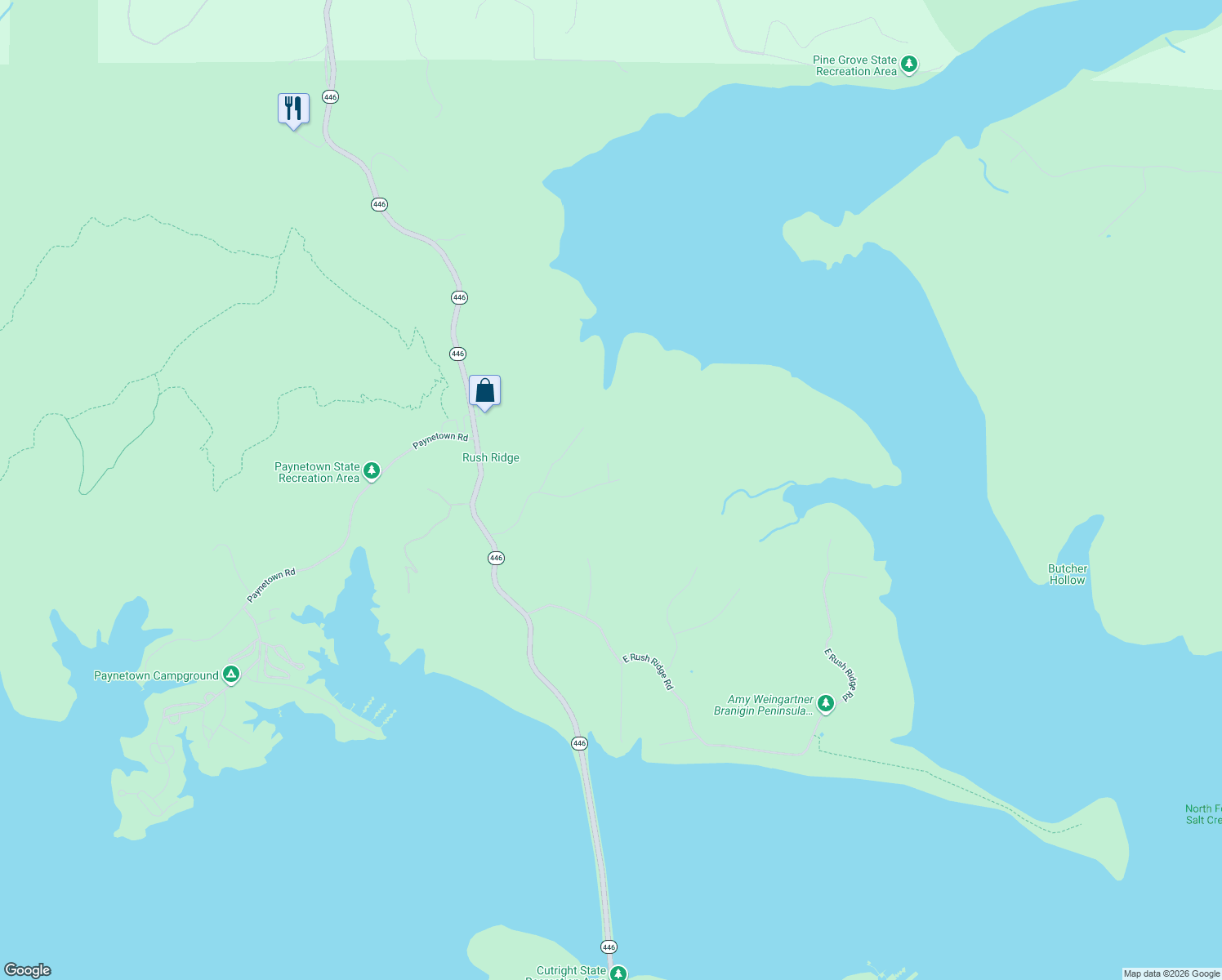 map of restaurants, bars, coffee shops, grocery stores, and more near 7201-7377 E Salt Creek Dr in Bloomington