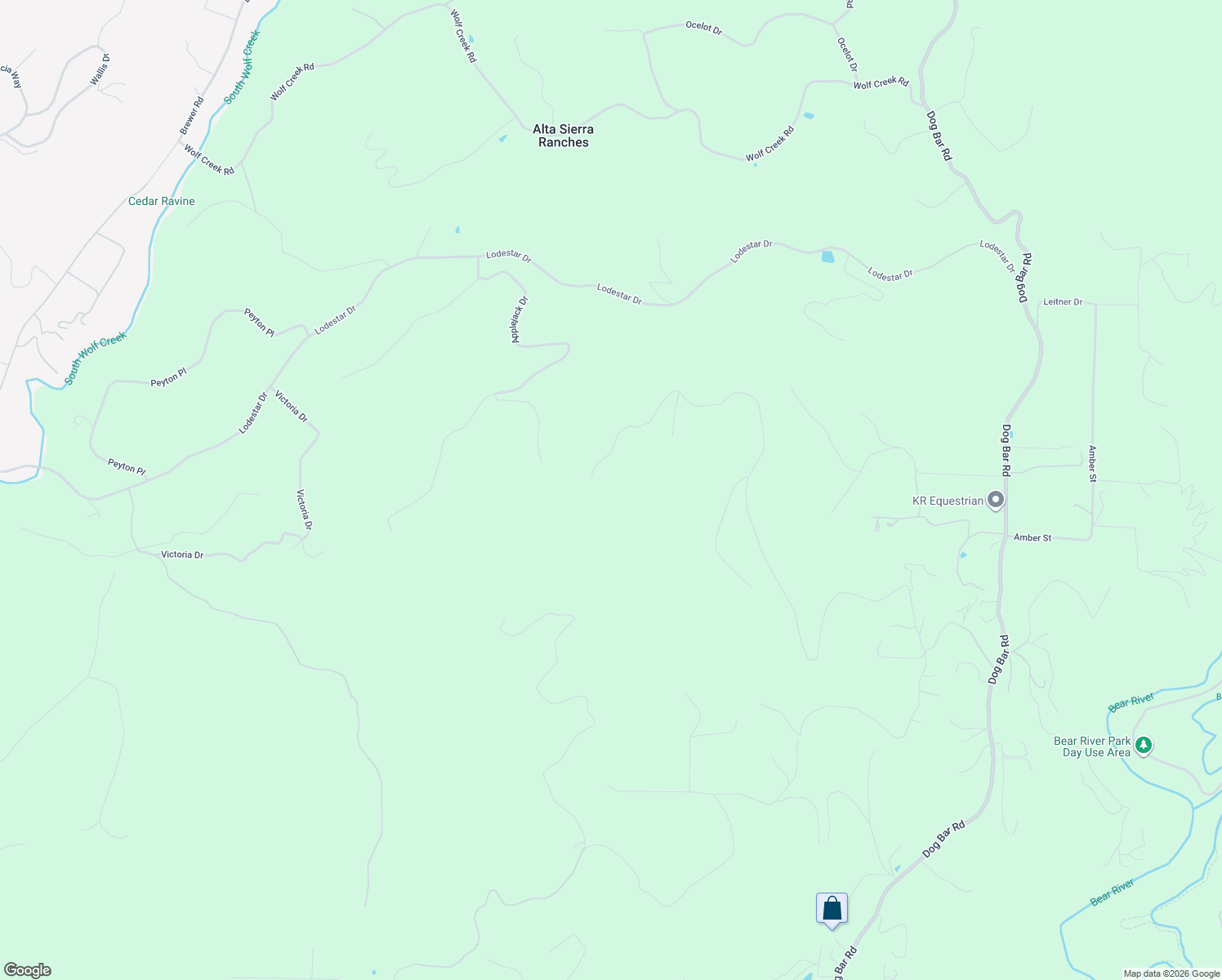 map of restaurants, bars, coffee shops, grocery stores, and more near 16710 River Ranch Road in Grass Valley