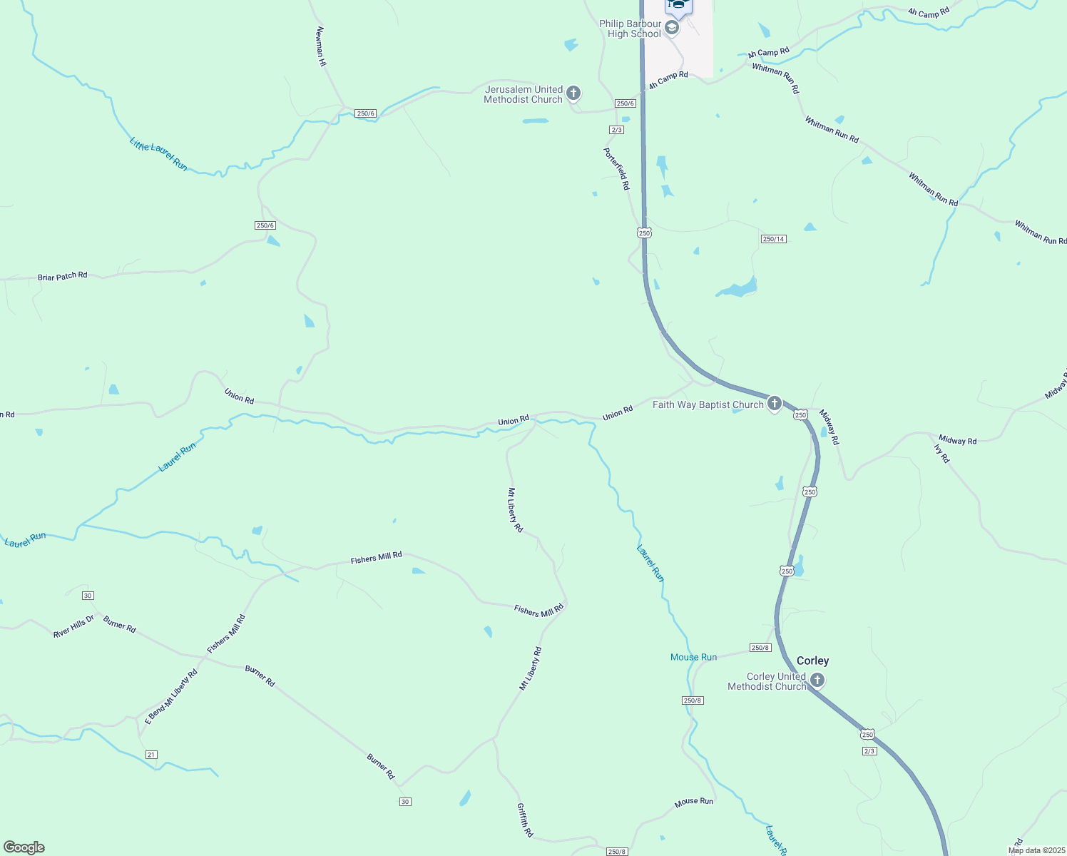 map of restaurants, bars, coffee shops, grocery stores, and more near 36 East Bend-Mt Liberty in Philippi