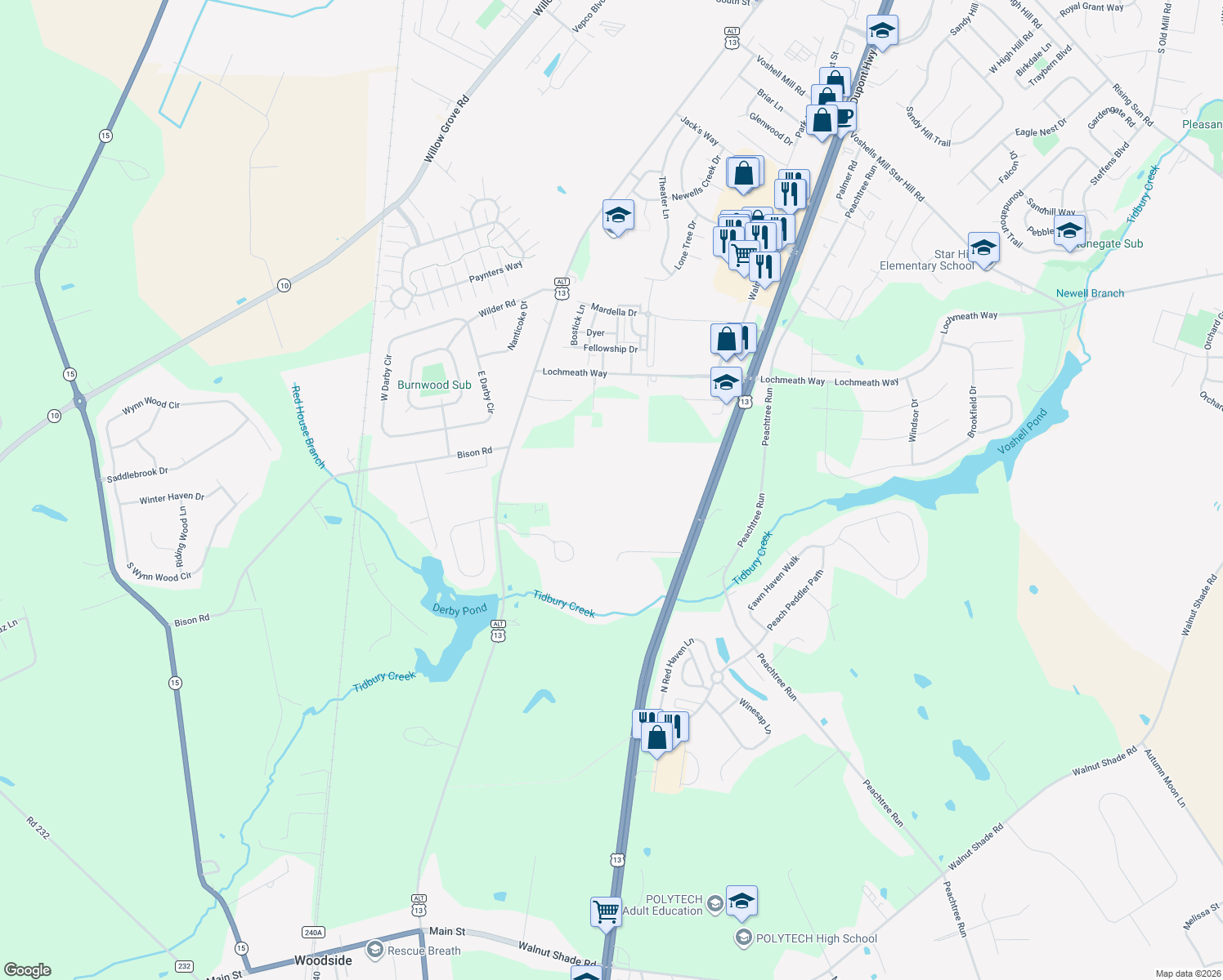 map of restaurants, bars, coffee shops, grocery stores, and more near 3182 Upper King in Camden