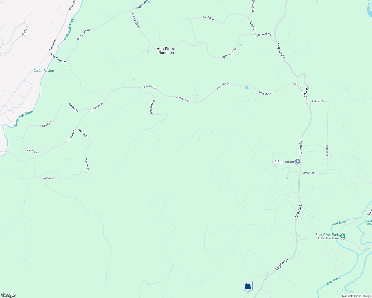 map of restaurants, bars, coffee shops, grocery stores, and more near 16710 River Ranch Road in Grass Valley